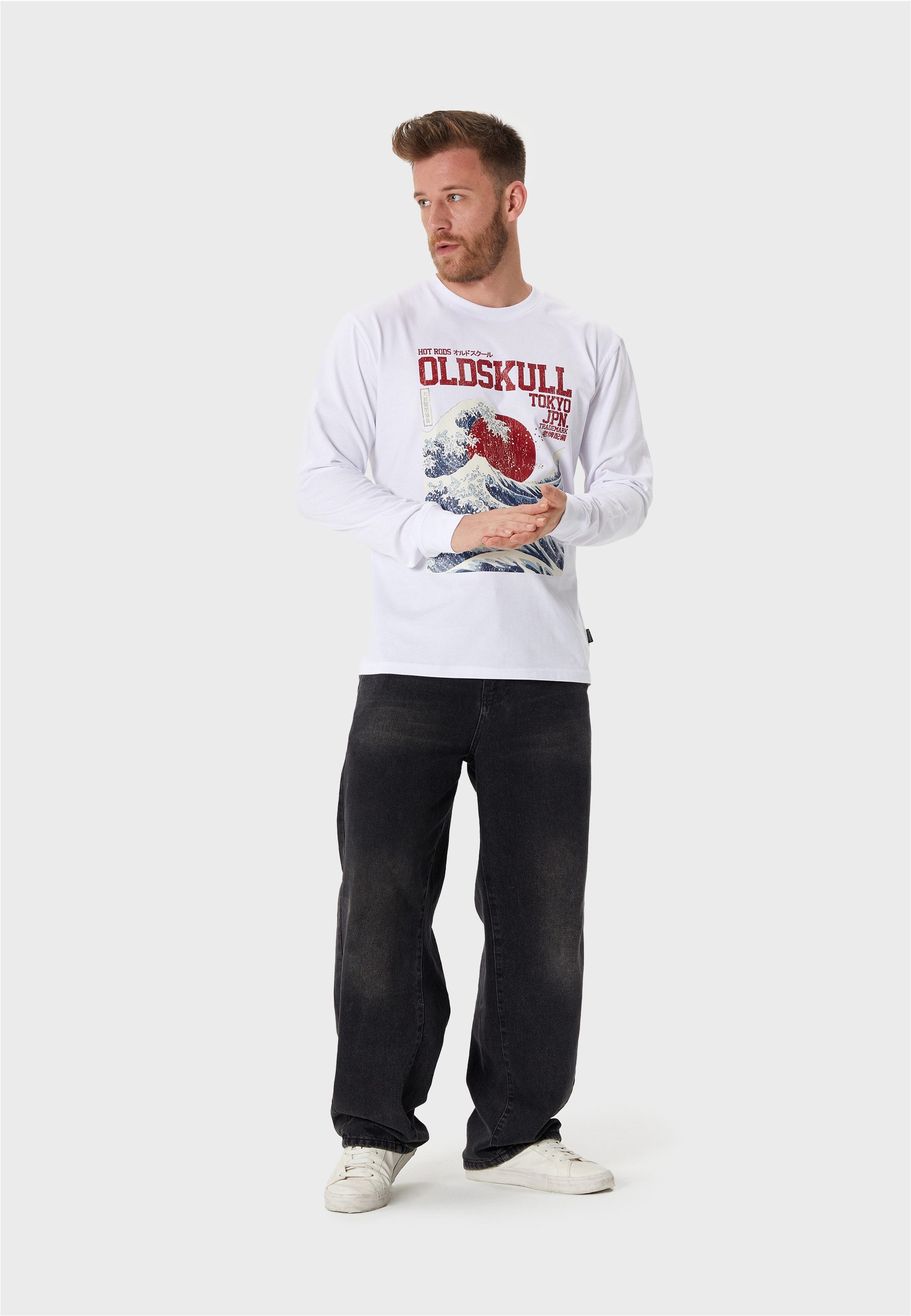 Oldskull Langarmshirt Asian Big W (1-tlg) mit coolem Print günstig online kaufen
