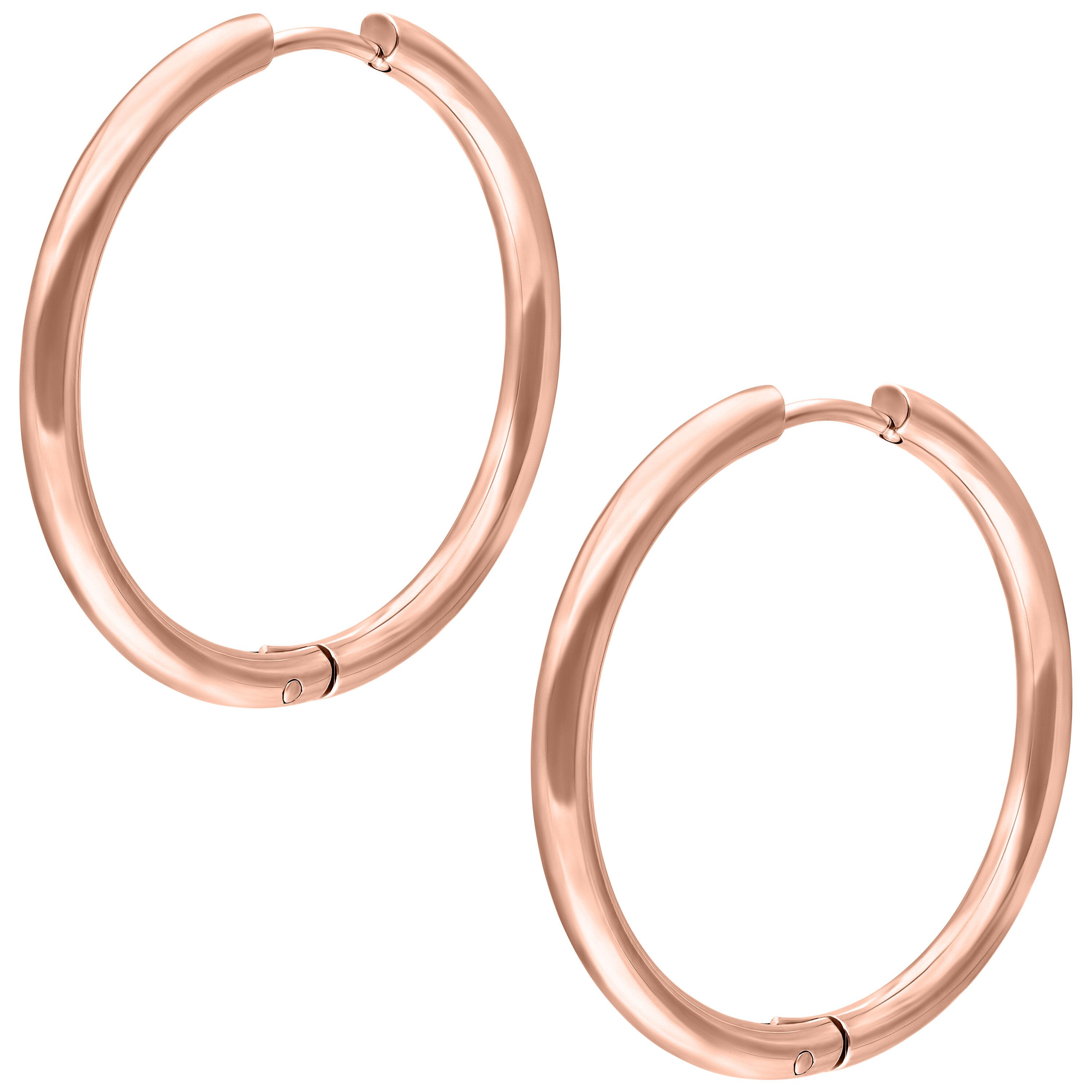 Wildcat Paar Ohrhänger Little Hoops - 25.0 mm, Rosegold, Chirurgenstahl 316L - wasserfest, langlebig, hautverträglich