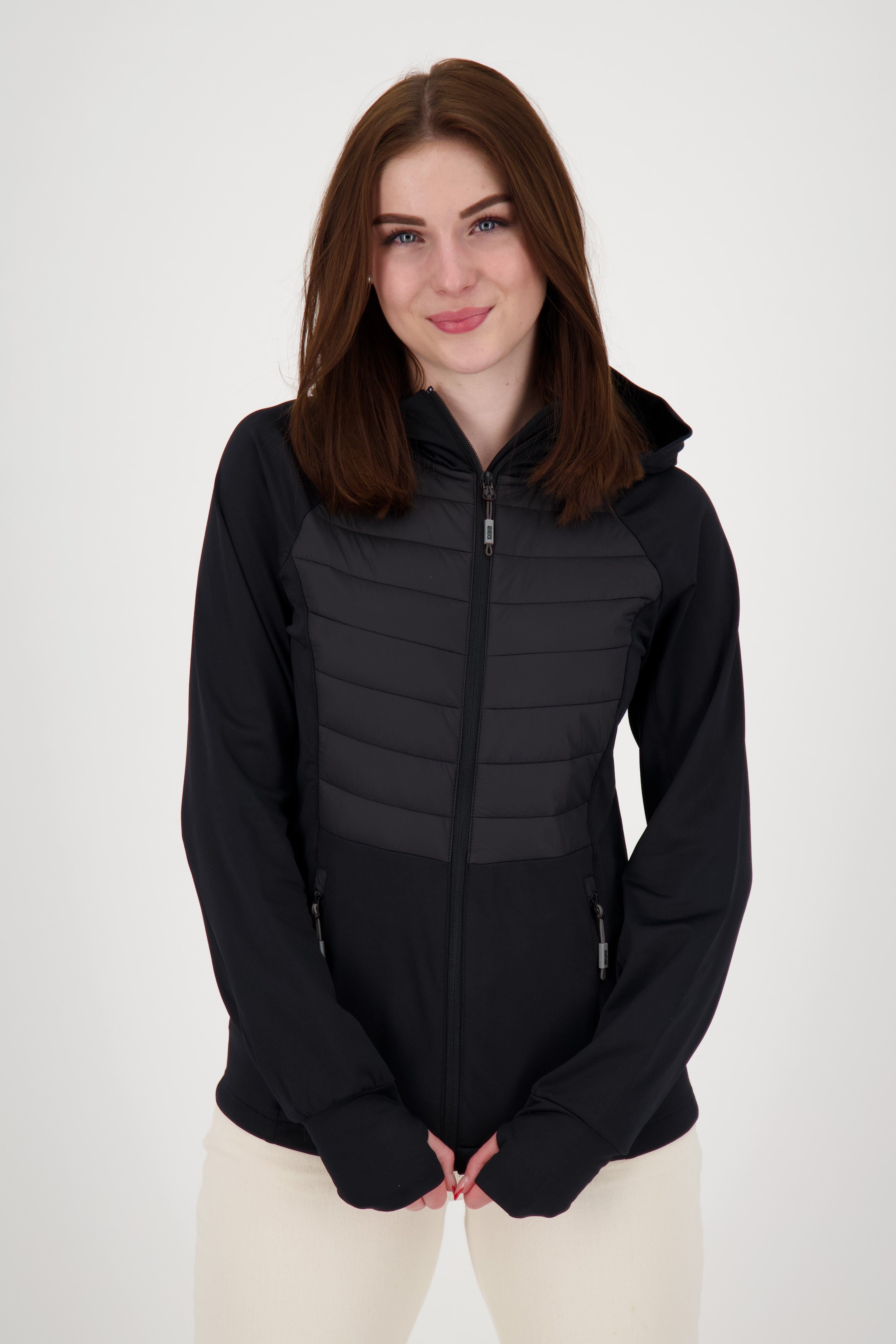 DEPROC Active Strickfleecejacke ELMCOURT IV WOMEN CS auch in Großen Größen erhältlich, mit Kapuze black