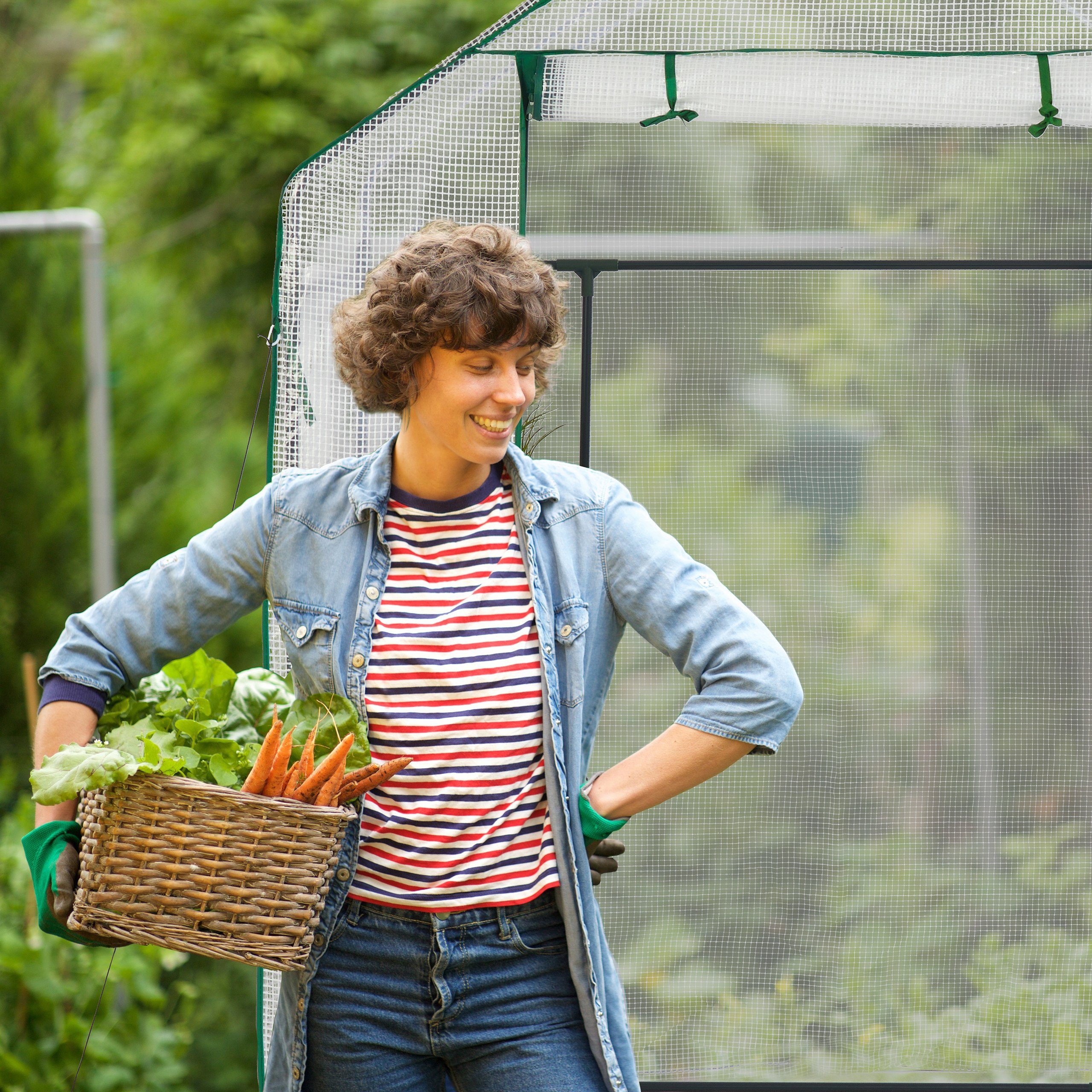 relaxdays Gewächshaus Begehbares Gewäc...