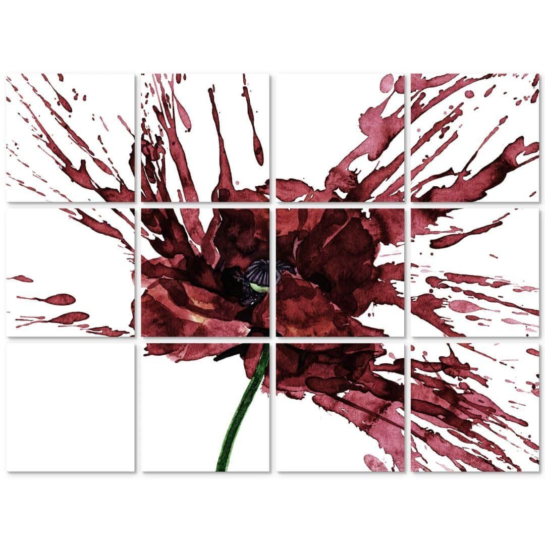 K&L Wall Art Fliesenaufkleber selbstklebend Wandschutz Sticker Set Mohnblum günstig online kaufen