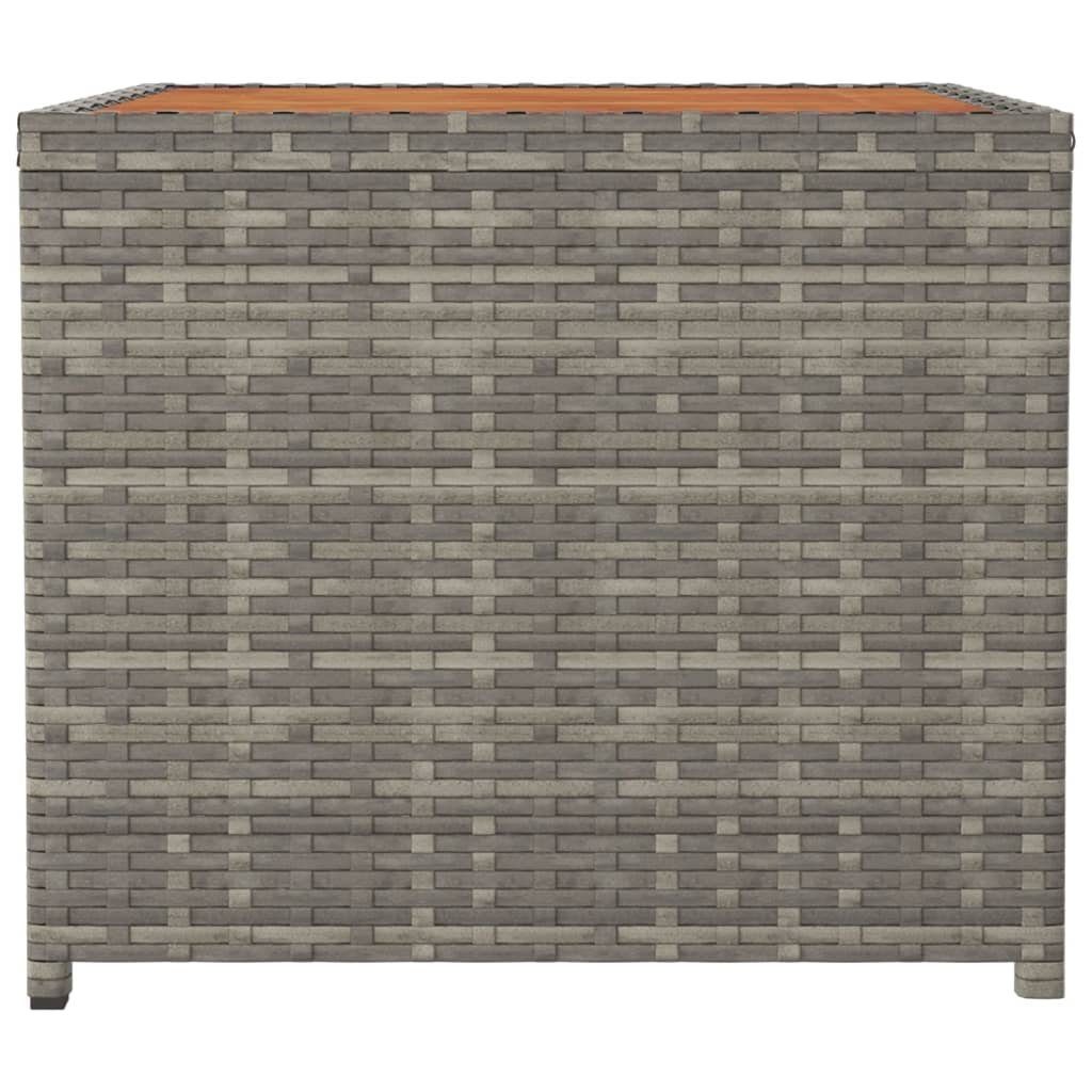 Grau Holzplatte | mit Poly Grau Akazienholz Grau Beistelltisch (1-St) & Gartentisch Rattan vidaXL