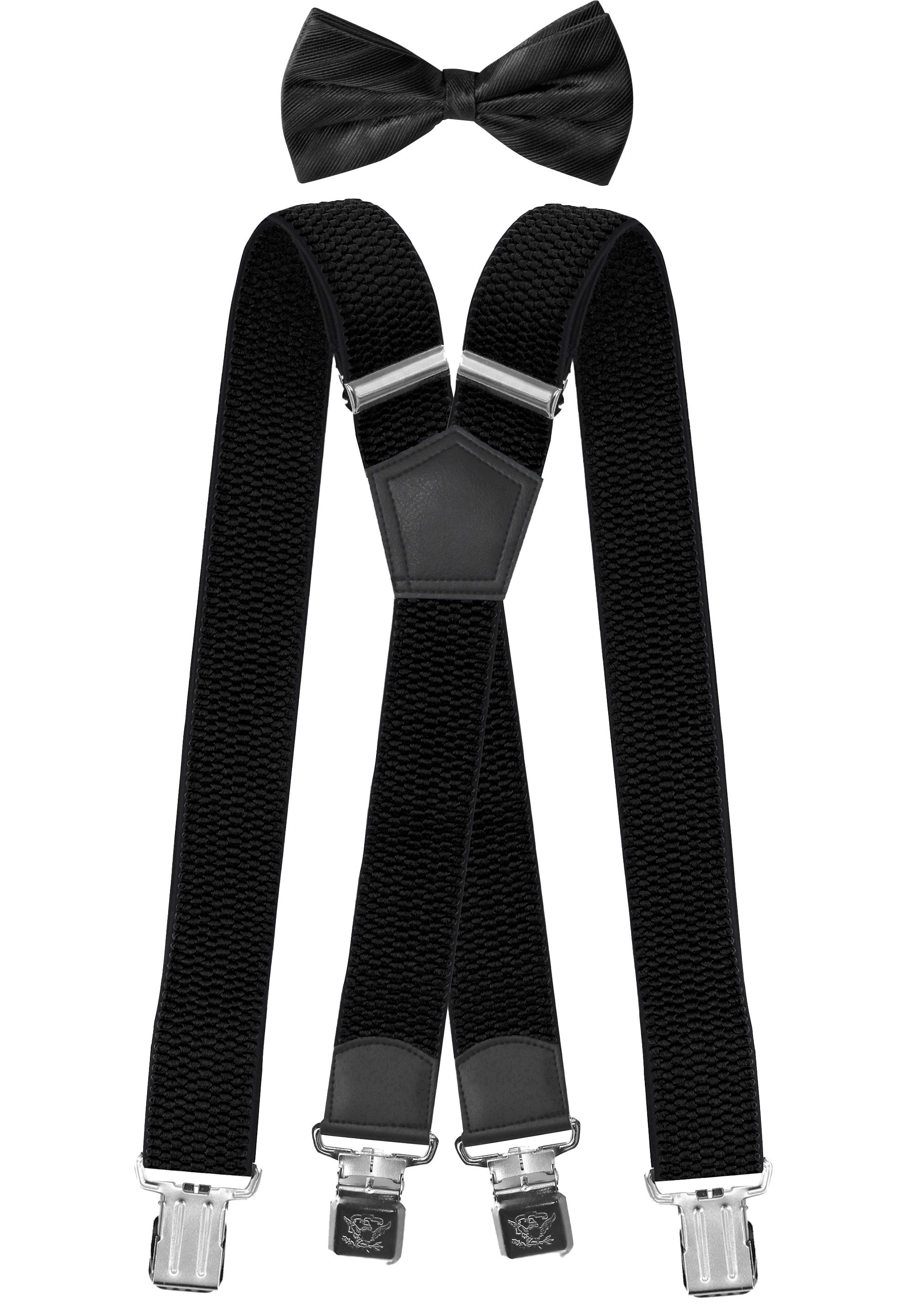 Hosenträger Herren Hosenträger Pack 4cm X-Form mit passender Fliege