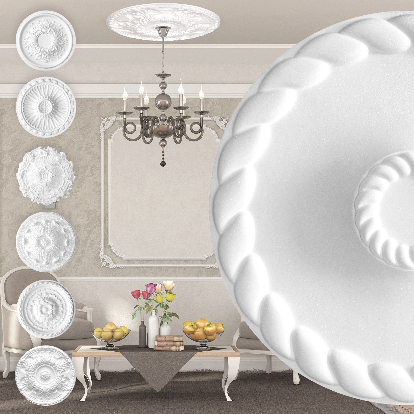 marbet design Wanddekoobjekt R-22 (Stuckrosette aus günstig online kaufen