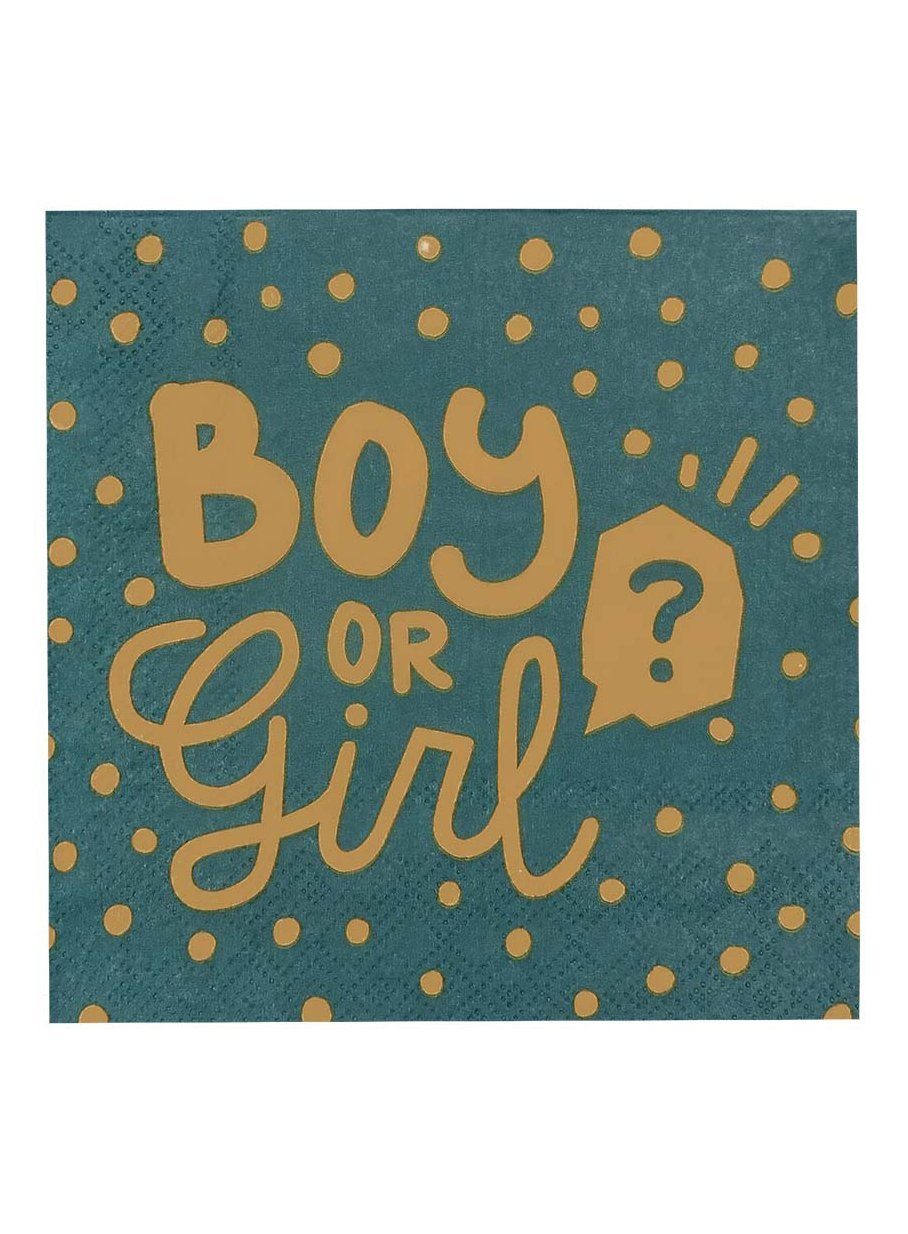 Boland Einweggeschirr-Set 12 Boy or Girl Servietten, Papier, Essentielle Deko für Deine Gender Reveal Party | Einweggeschirr-Sets