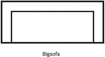 INOSIGN Big-Sofa Ancona B/T/H: 290/110/70 cm, auffällige Steppung, inkl. 2 Zierkissen und verstellbaren Kopfstützen