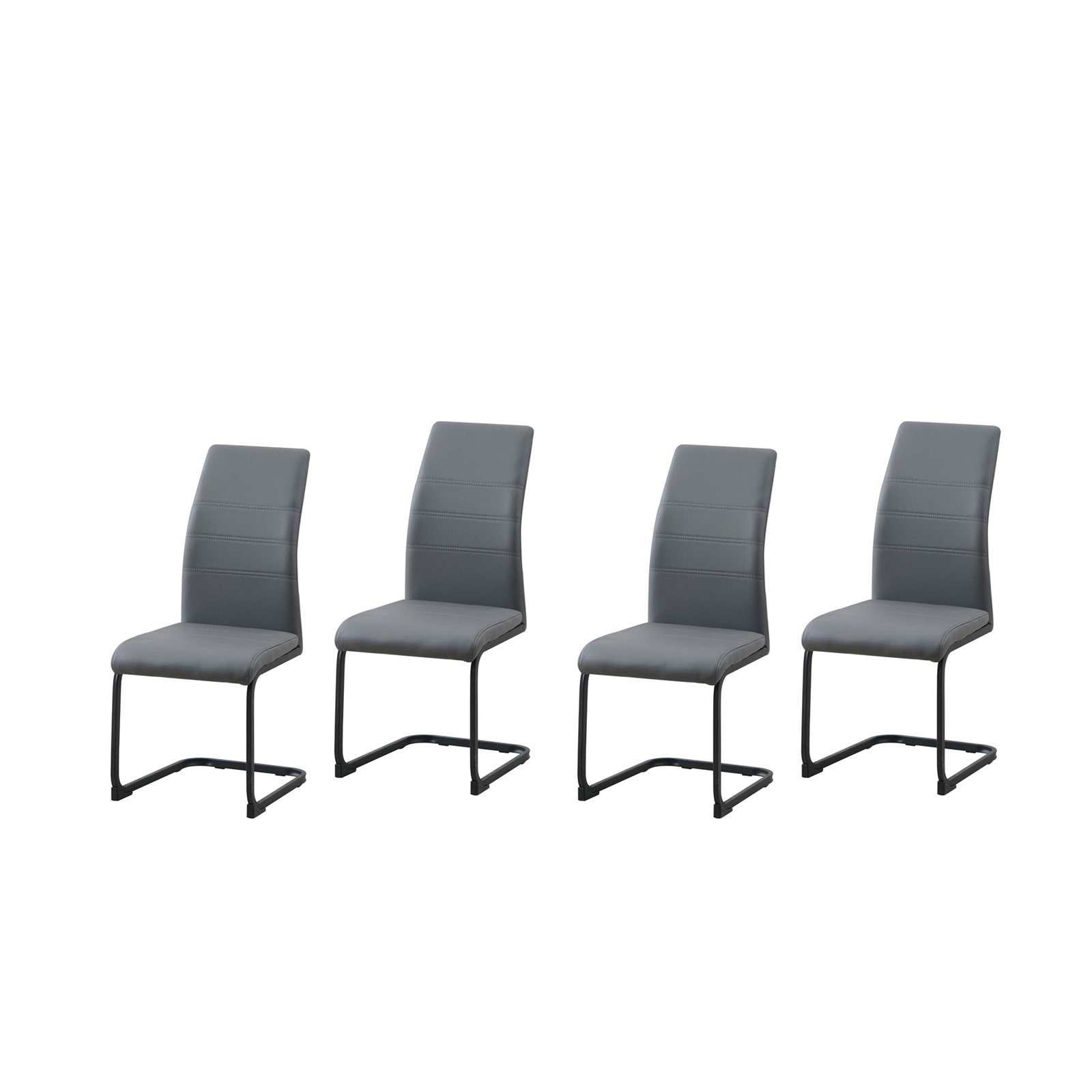 Freischwinger Schwingstuhl 4er Set PU grau SallyP