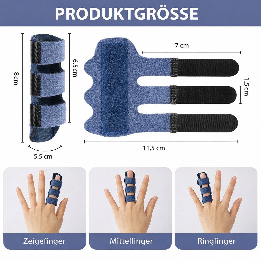 COOL-i ® Fingerbandage Verstellbare Fingerschiene mit Aluminiumstreifen,2 Stück, Fingerstütze zur Ruhigstellung, atmungsaktiv, Universalgröße