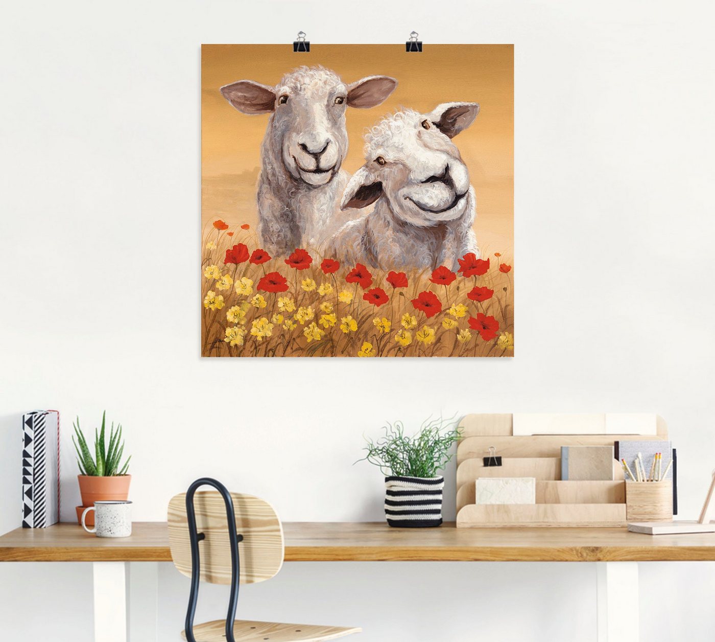 Artland Wandbild »Schafe«, Haustiere (1 Stück), in vielen Größen & Produktarten - Alubild / Outdoorbild für den Außenbereich, Leinwandbild, Poster, Wandaufkleber / Wandtattoo auch für Badezimmer geeignet-kaufen