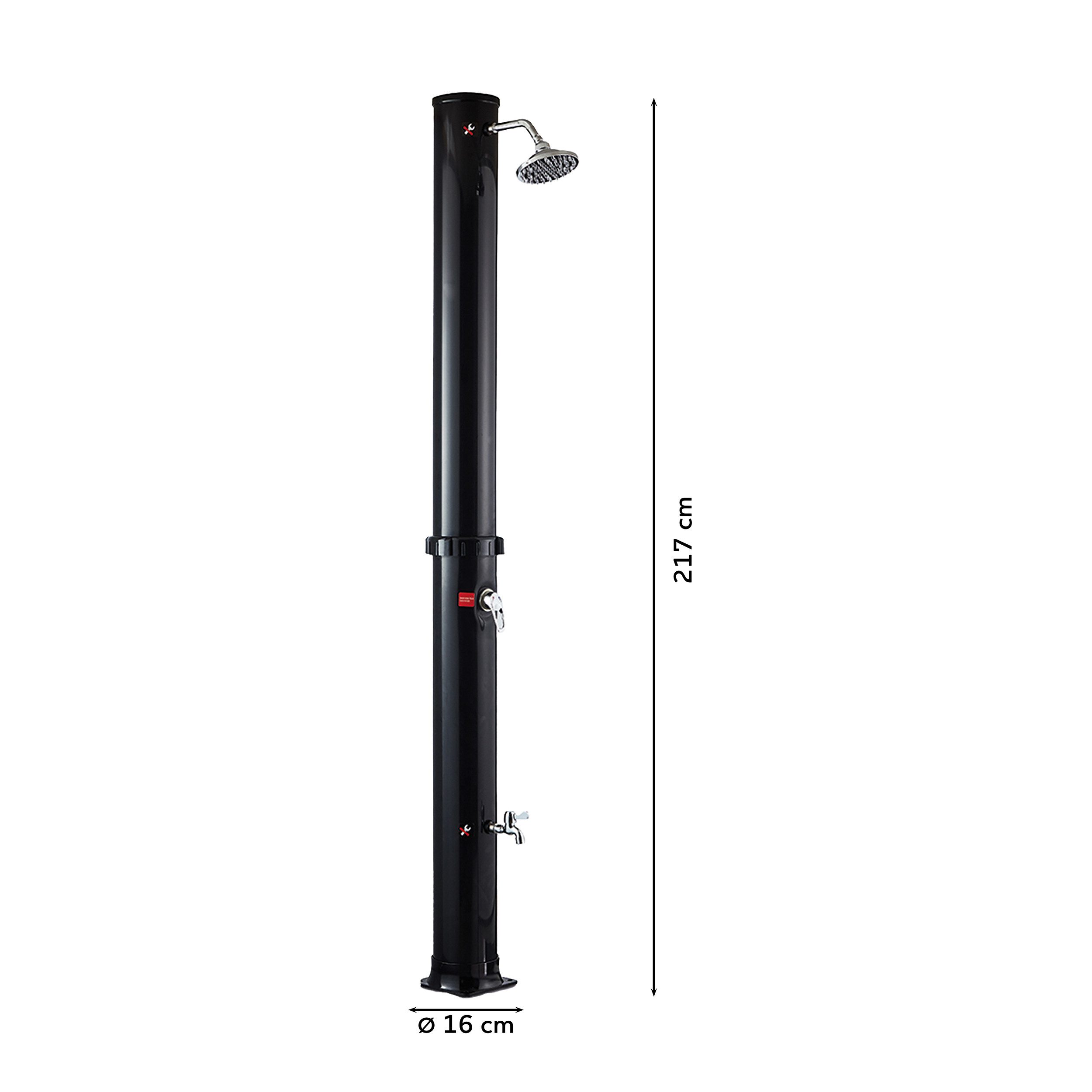TOPCENT Solardusche Solardusche, Gartendusche, 38 l Fassungsvermögen, 217 x Ø 16 cm