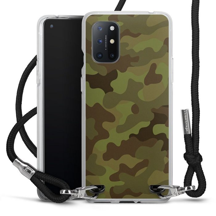 DeinDesign Handyhülle Camouflage Tarnmuster Black & Bold Military Denim Camo OnePlus 8T Handykette Hülle mit Band Case zum Umhängen Cover mit Kette