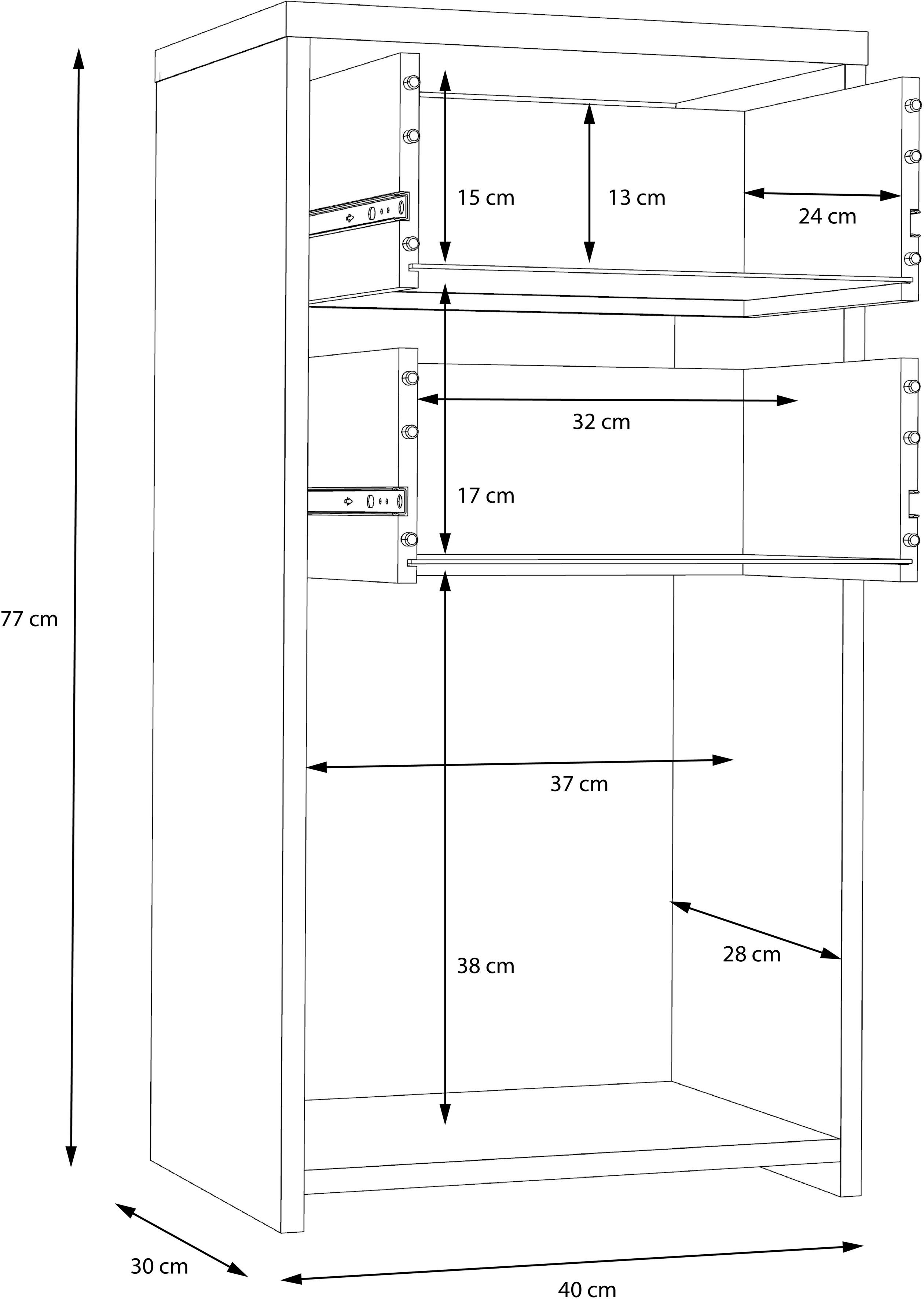 FORTE Kommode CHEST, Breite ca. 40 cm