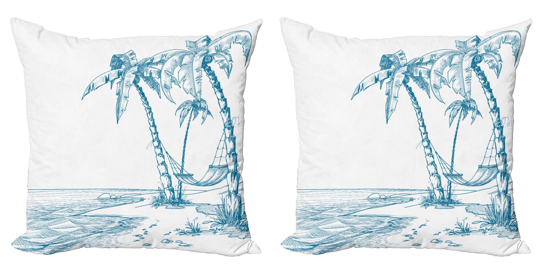 Kissenbezüge Modern Accent Doppelseitiger Digitaldruck, Abakuhaus (2 Stück), Tropisch Palmen am Strand | Kissenbezüge
