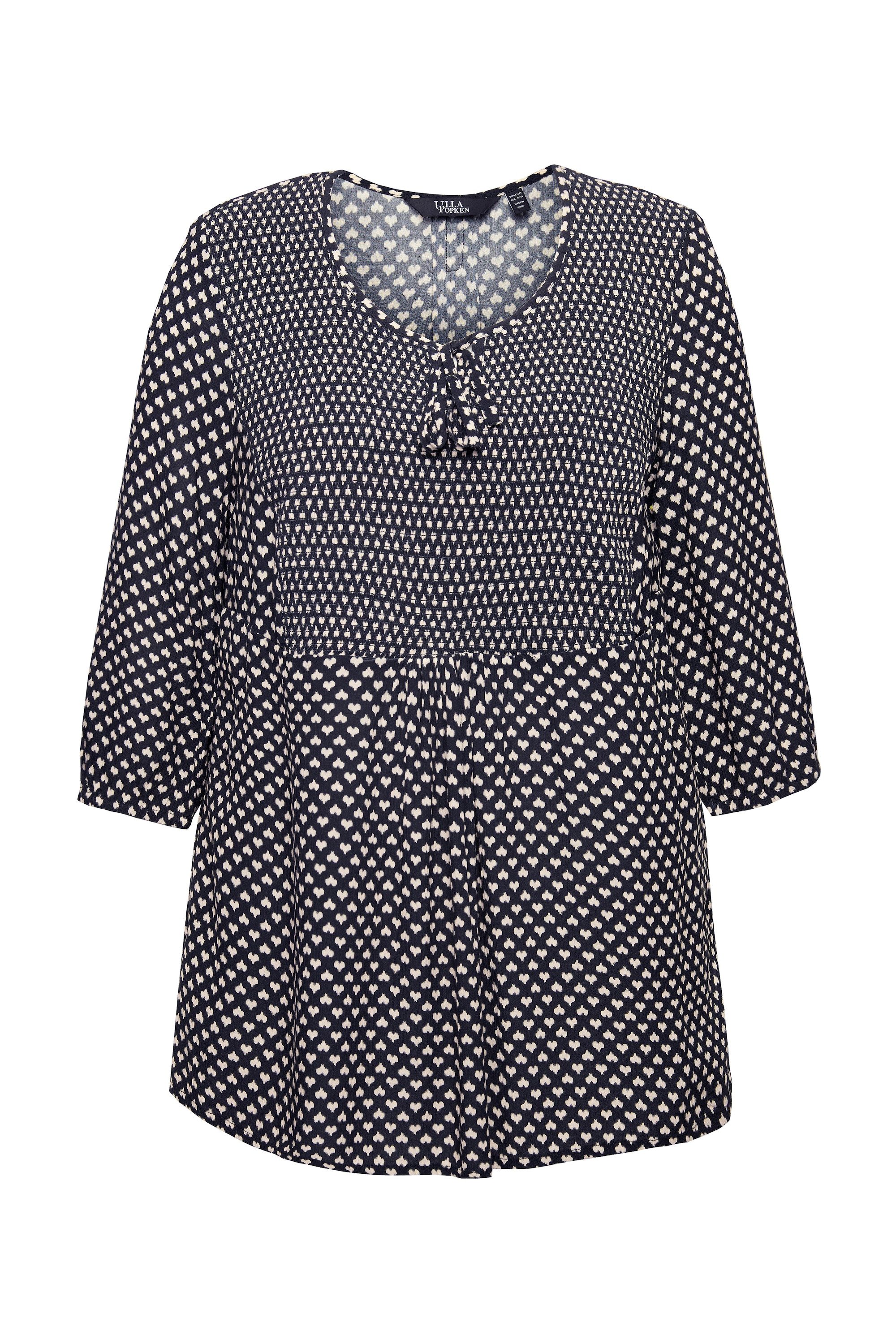 Ulla Popken Druckbluse Smokbluse Herzen A-Linie günstig online kaufen