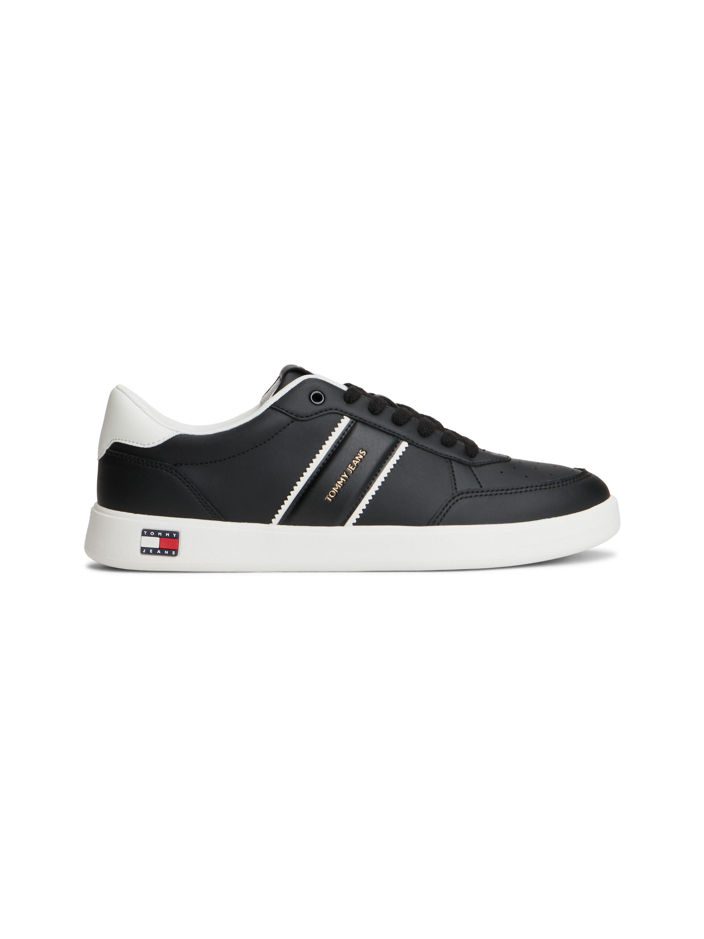Tommy Jeans LIGHTWEIGHT FLAG LEATHER COURT Sneaker Freizeitschuh, Halbschuh, Schnürer mit Logoflagge im Plateau