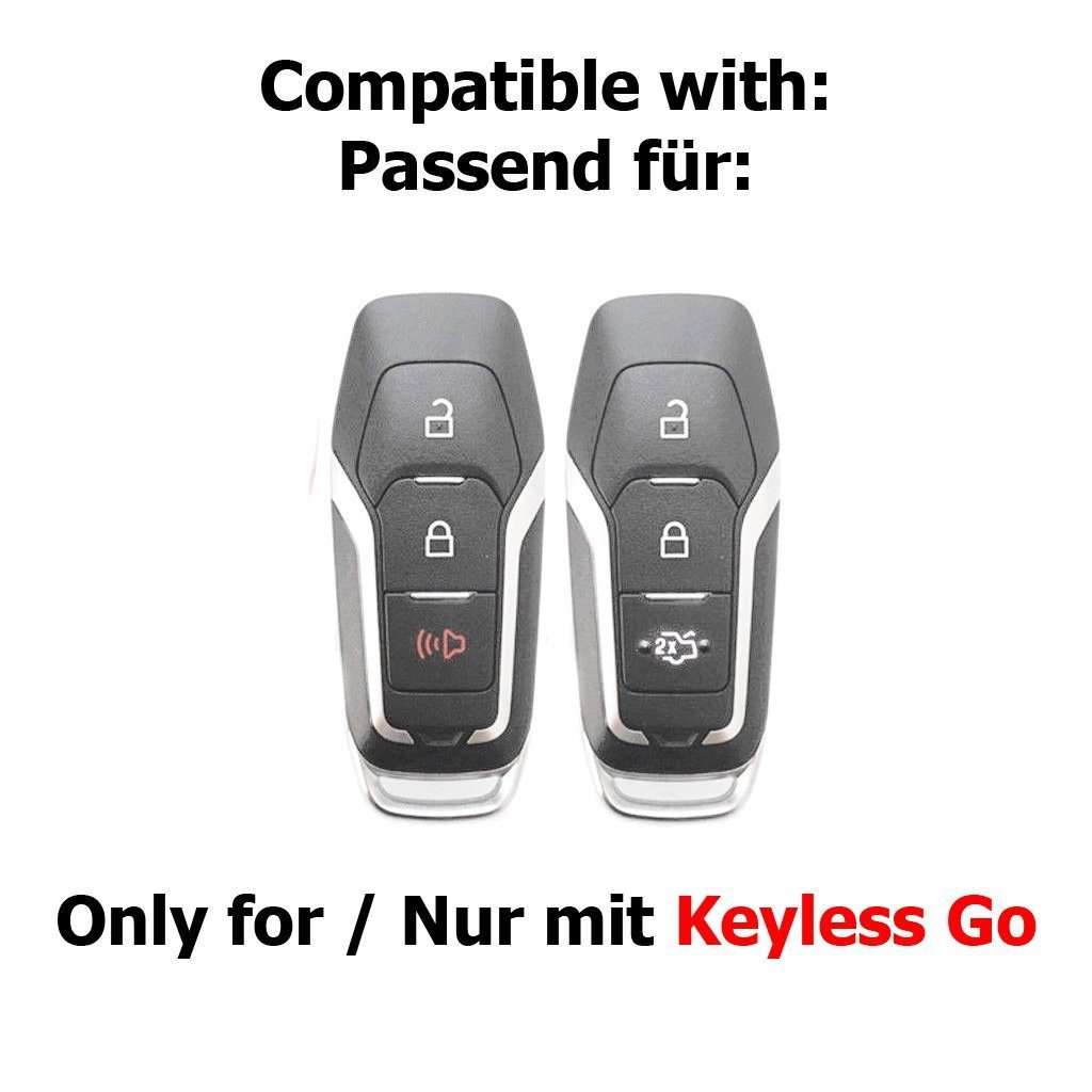 Explorer für KEYLESS Ford Hardcover F-150 Galaxy Mondeo Schutzhülle Autoschlüssel Schlüsseltasche Rot, Ranger Mustang mt-key SMARTKEY Metallic