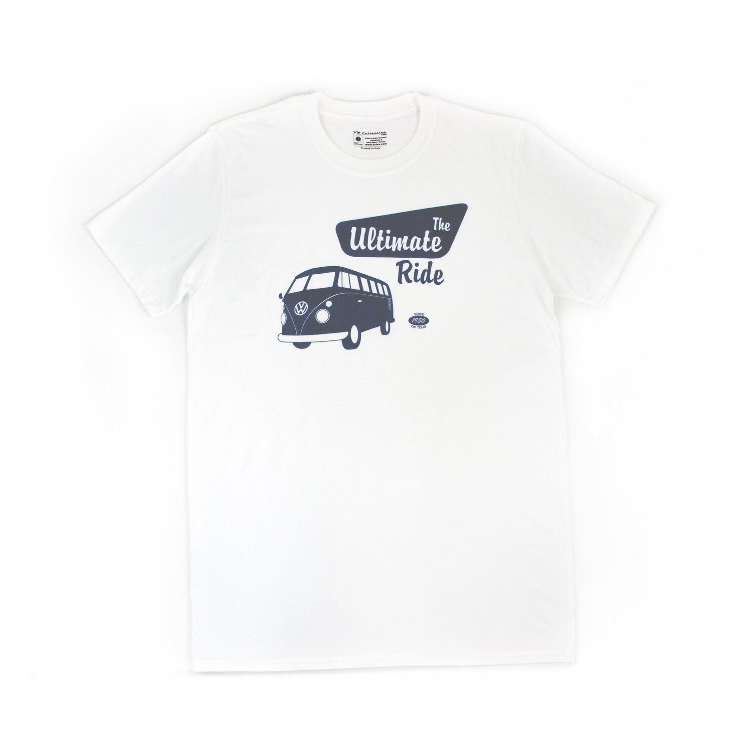 VW Collection by BRISA Kurzarmshirt Volkswagen Unisex T-Shirt stilvolles Rundhalsshirt, mit Ultimative Ride Design in Weiß The Ultimate Ride/Weiß