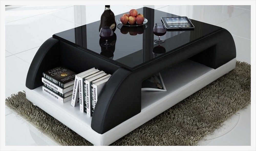 JVmoebel Couchtisch Modern Couch Polster Leder Tisch Wohnzimmer Beistell Glas Tische