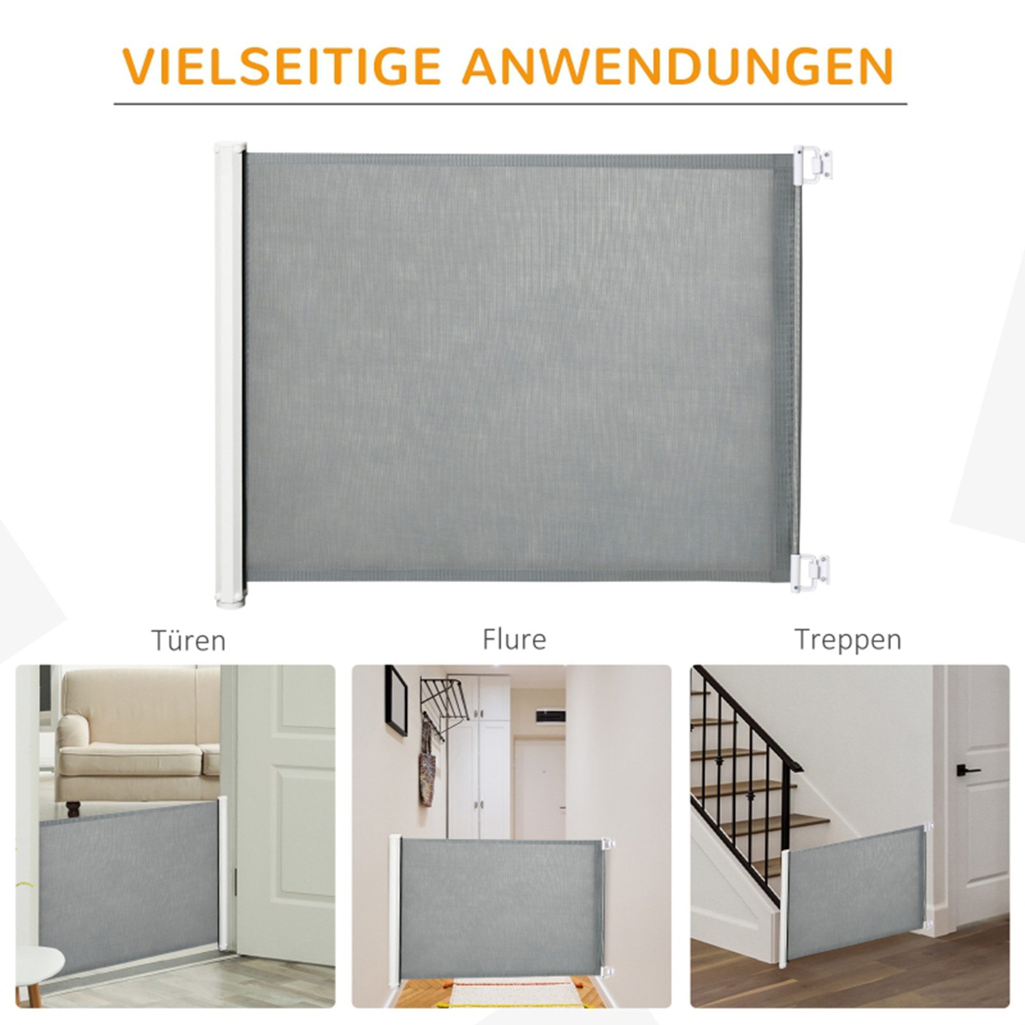 MC Star Treppenschutzgitter Treppenschutzgitter Metall kunststoff Grau
