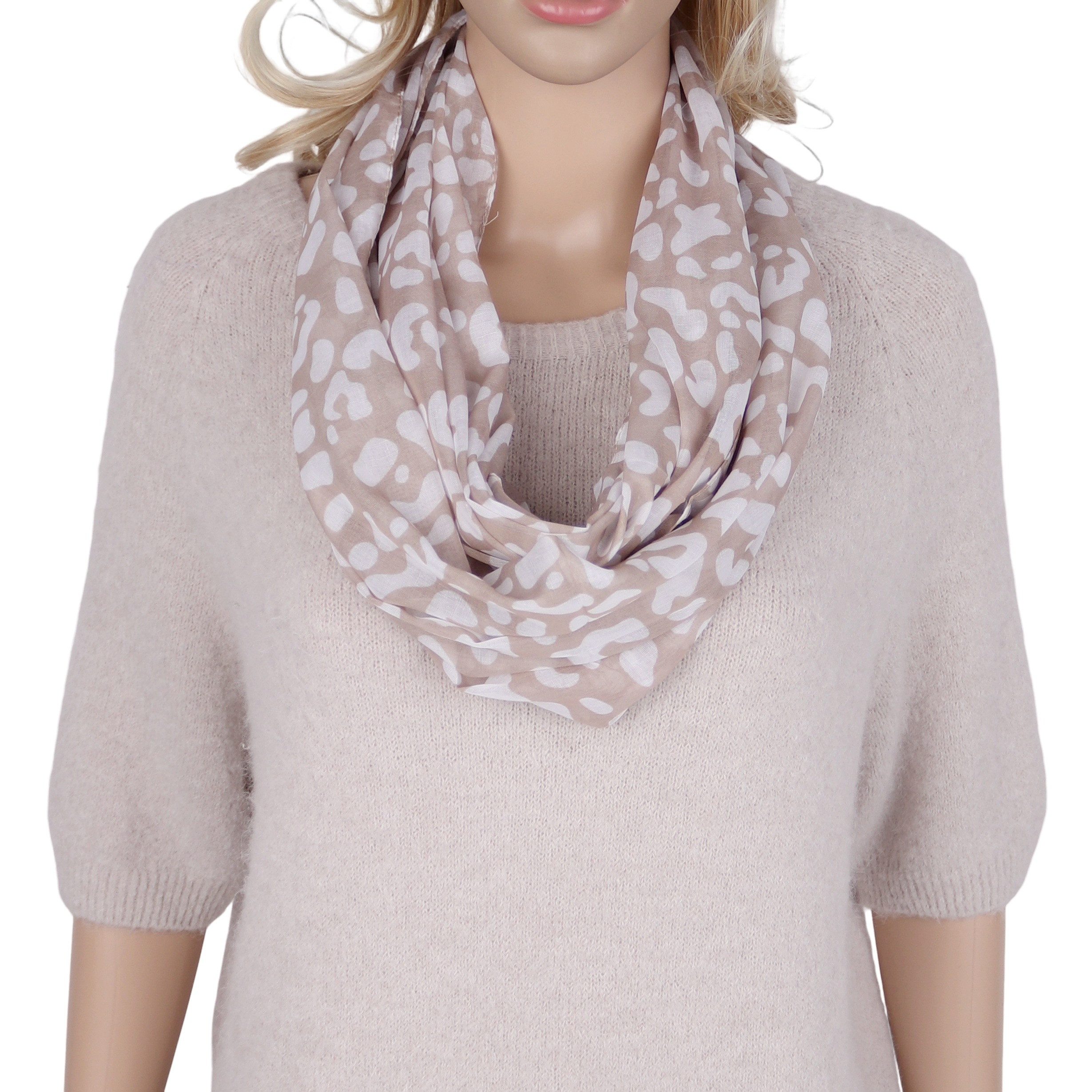 MIRROSI Loop Damen Schal mit Tollem Muster Weich aus 100% Viskose, Schlauchschal, (ca.160x48cm, zweimal um den Hals wickelbar), Damen Halstuch Stola ideal für Frühling,Sommer, Herbst