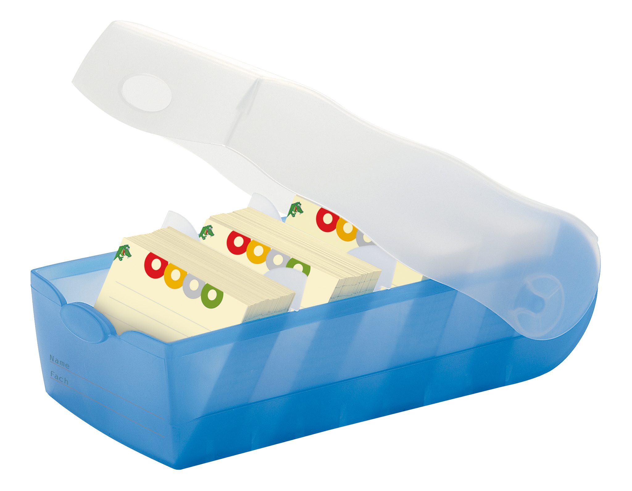 HAN Karteikasten 998-643D Karteibox CROCO DIN A8 quer - Blau