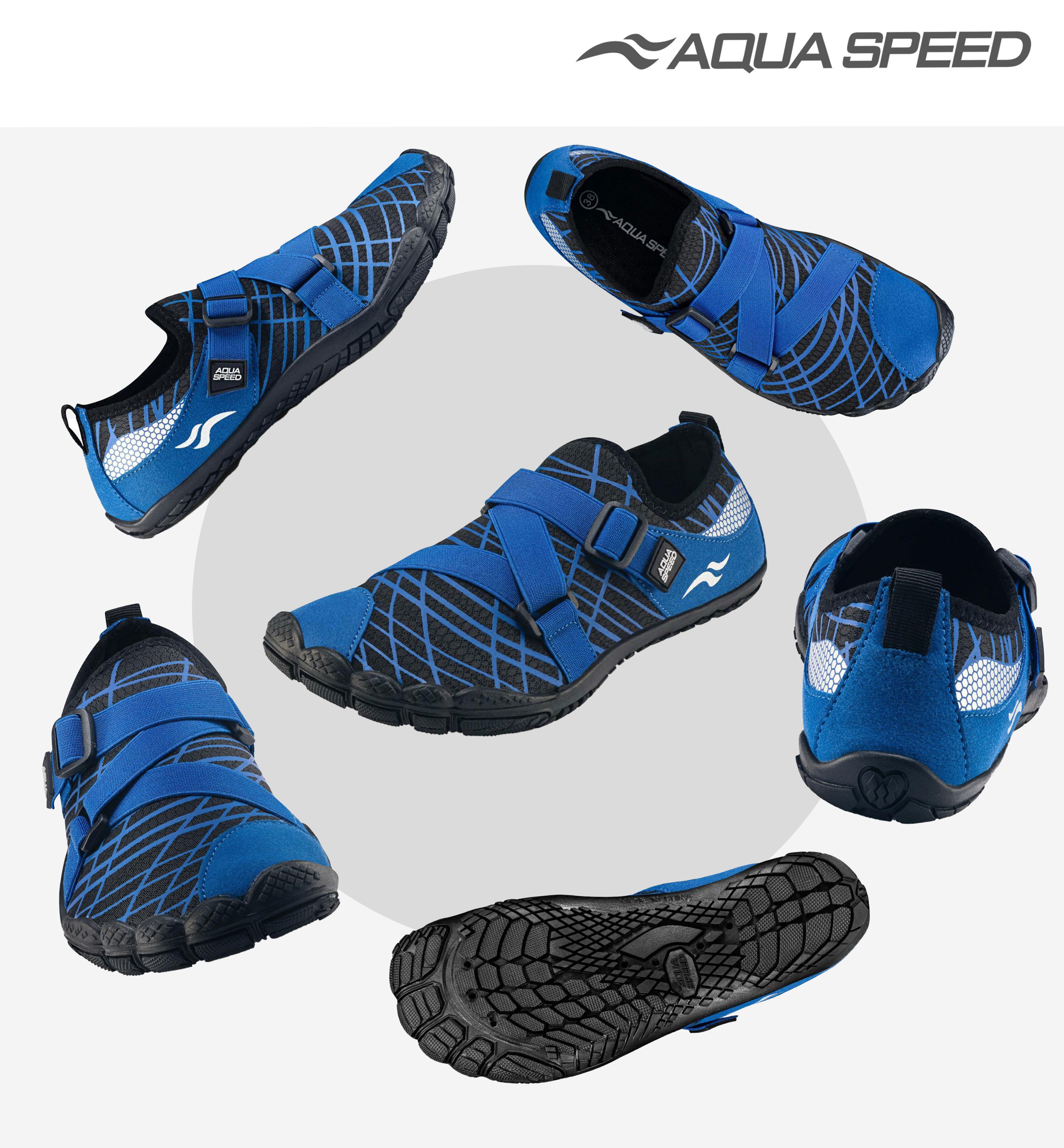 Aqua Speed Tortuga Wasserschuhe Gr. 36 – Blau mit Mikrofaserhandtuch Wasserschuh (Sportliche Aqua Sneaker für Damen & Herren – flexibel & robust) Rutschfest & atmungsaktiv – ideal für Pool, See & Therme