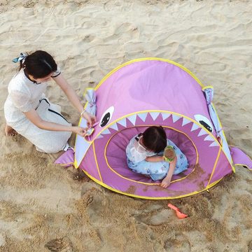 DOPWii Strandmuschel Faltbares Kinder-Pop-Up-Zelt, Strandzelt mit Mini-Pool, UV-geschütztes Strandzelt, 120*80*70cm