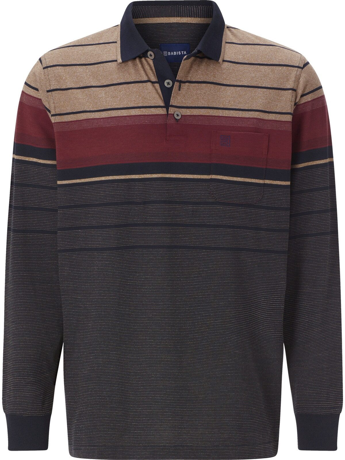 Babista Langarm-Poloshirt FILOSSI mit mehrfarbigem Muster