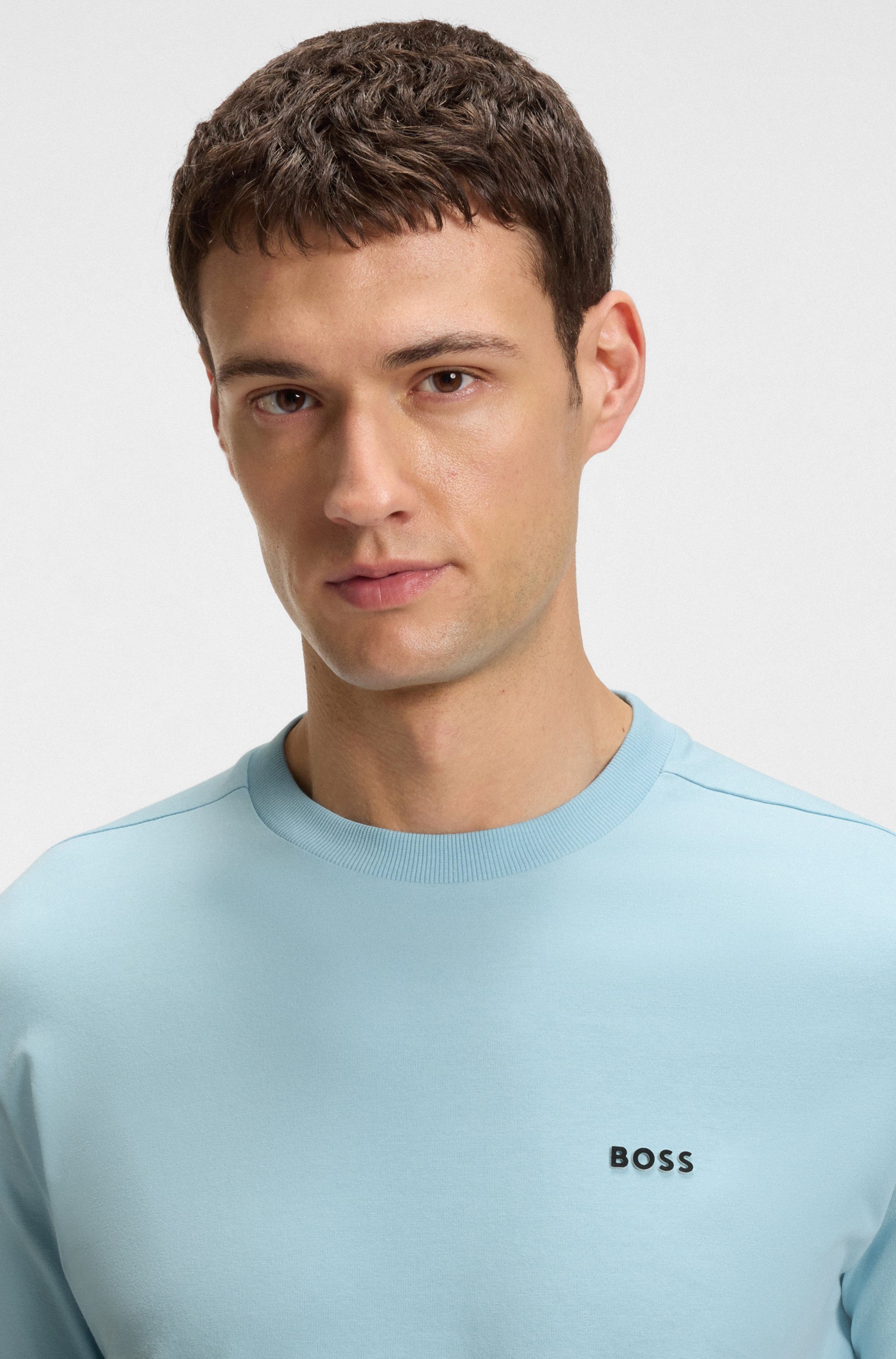 BOSS GREEN Rundhalsshirt Tee mit gummiertem günstig online kaufen
