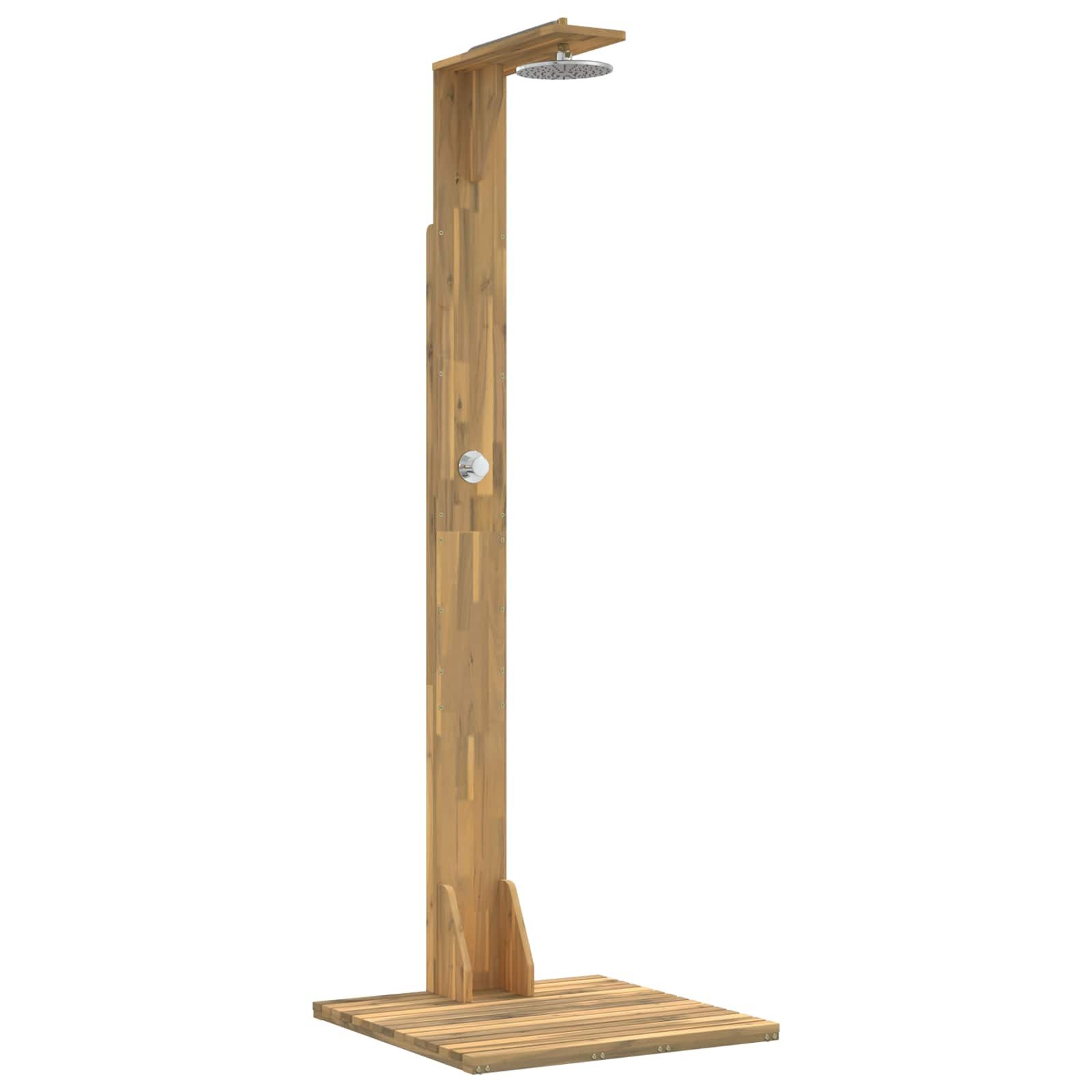 vidaXL Gartendusche 75 x 74 x 219 cm Gartendusche 219 cm Massives Akazienholz und Edelstah