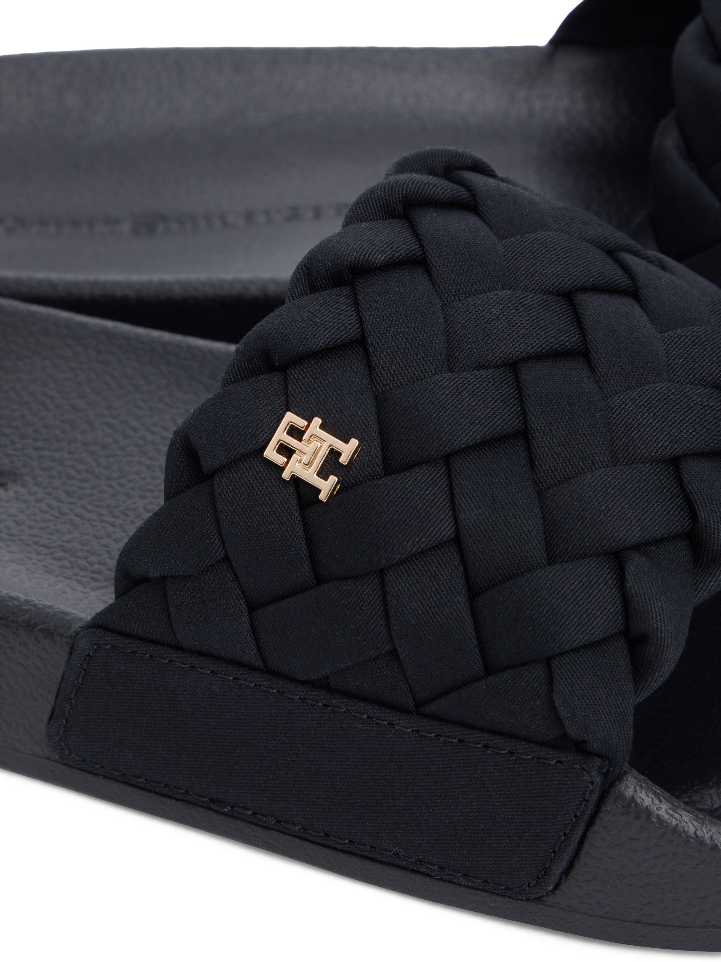 Tommy Hilfiger TH BRAIDED POOL SLIDE Pantolette Plateau, Sommerschuh, Stran günstig online kaufen