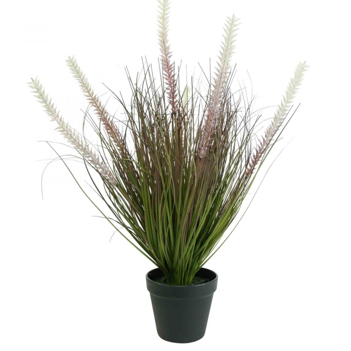 Künstliche Zimmerpflanze Kunstgras Zwiebelgras im Topf - Dekorative Kunstpflanze H57cm für