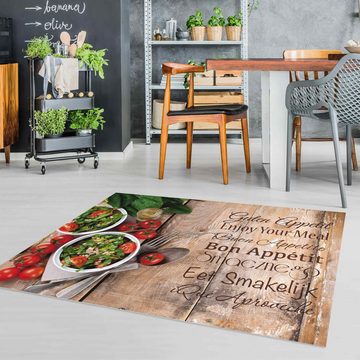 Teppich Küche Vinyl Innen Küche Shabby modern funktional, Bilderdepot24, rechteckig - braun glatt, nass wischbar (Küche, Tierhaare) - Saugroboter & Bodenheizung geeignet