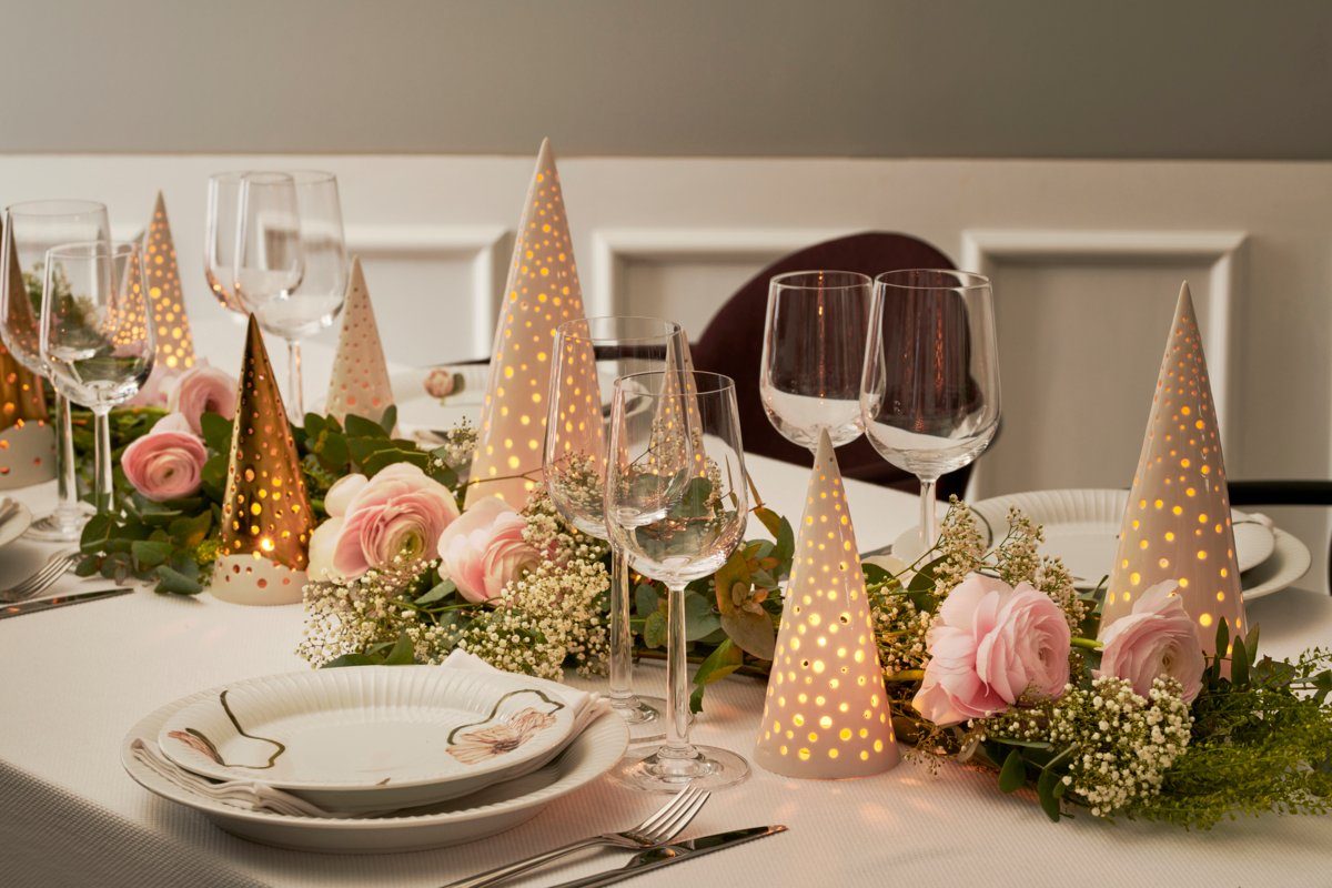 Kähler Wanddekoobjekt Kähler Nobili Teelichthalter hoch H19 gold