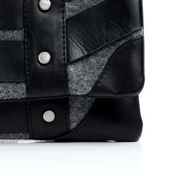 FEYNSINN Abendtasche »SARAH«, Clutch echt Filz Damen, Umhängetasche, Damentasche schwarz-grau