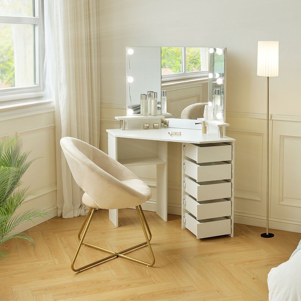HOME DELUXE Schminktisch CANDICE - Weiß günstig online kaufen