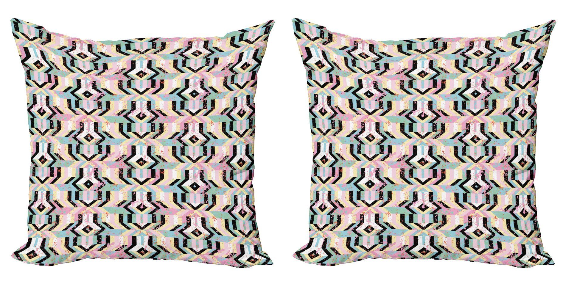 Kissenbezüge Modern Accent Doppelseitiger Digitaldruck, Abakuhaus (2 Stück), Kunst Schmutz-Art-Bold Stripes
