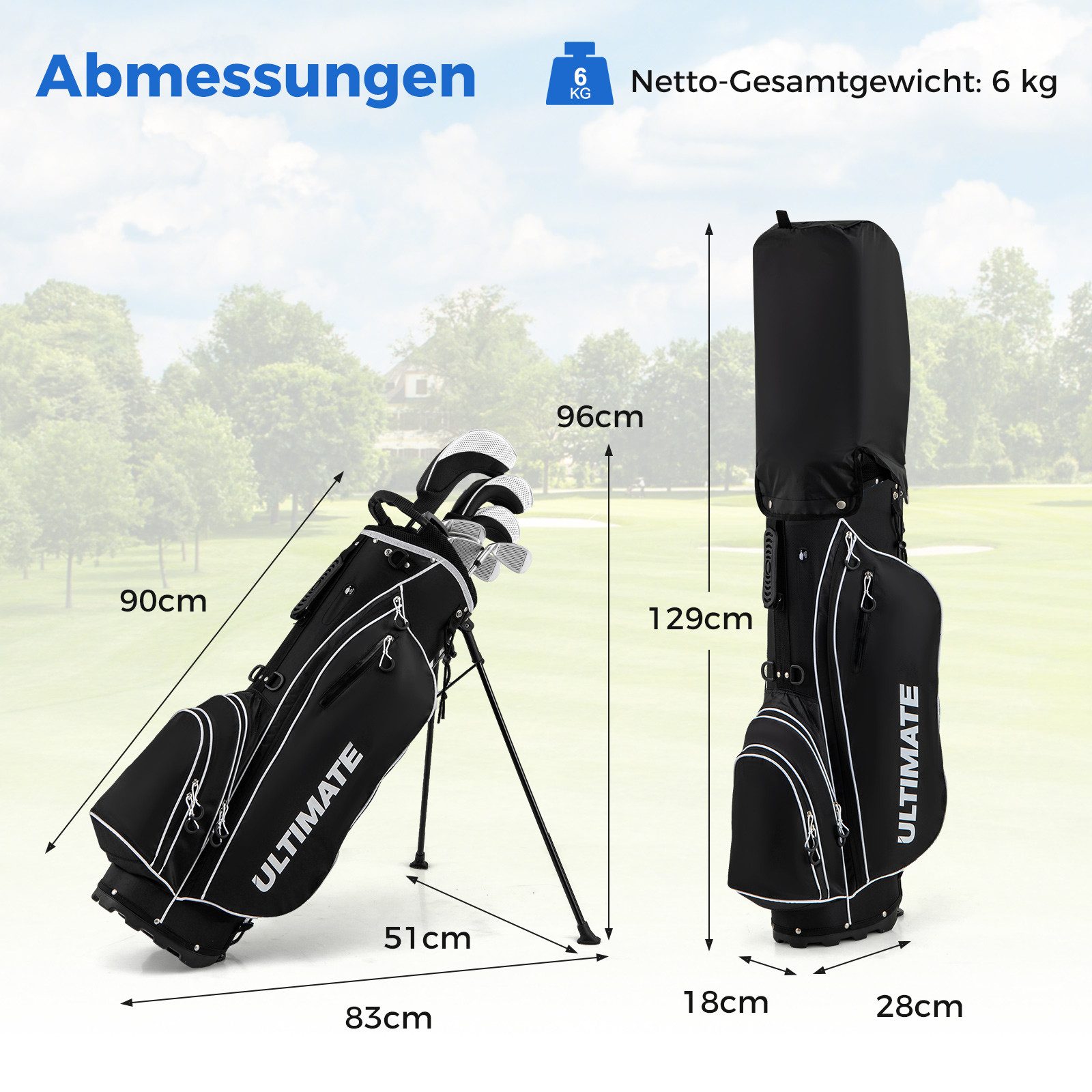 COSTWAY Golfschläger + Golfbag Golfset