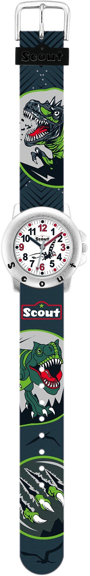 Scout Quarzuhr 280393010, Armbanduhr, Kinderuhr, Lernuhr, Junge, Dinosaurier, Geschenk