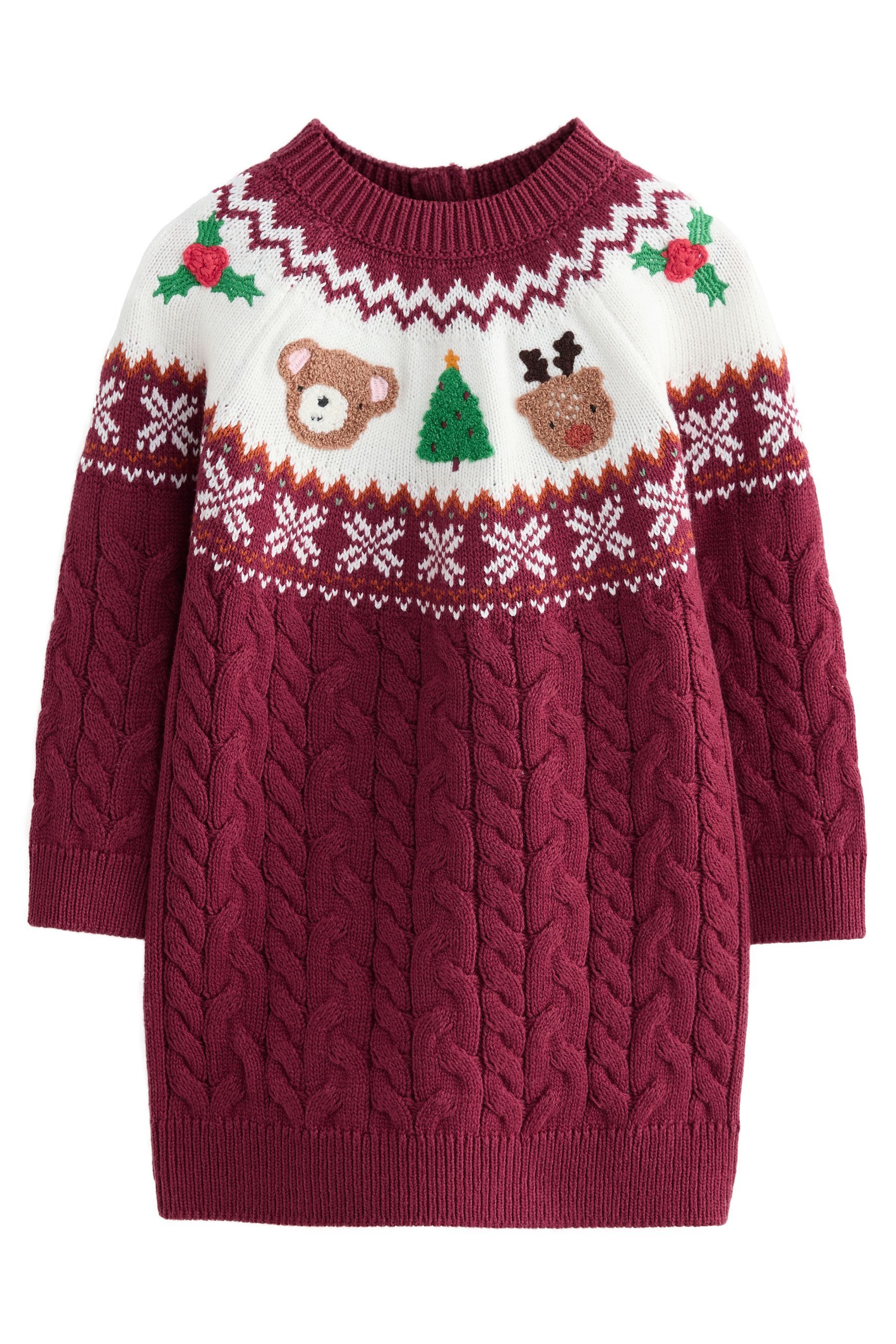 Next Норвежские свитера Пуловерыkleid mit weihnachtlichem Fairisle-Muster (1-tlg)
