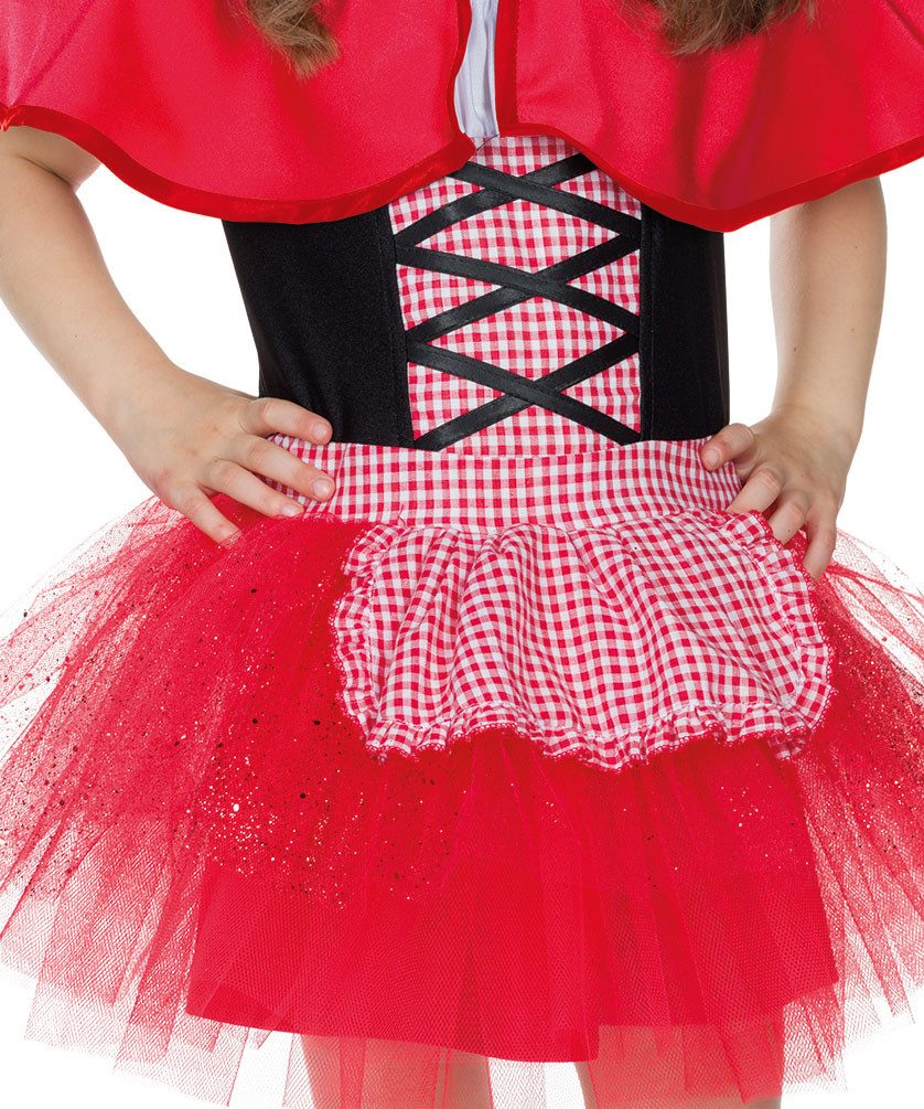 Karneval-Klamotten Kostüm Rotkäppchen Kinder Madchen mit Cape, Kinderkostüm Rotkäppchenkleid Märchen Mädchenkostüm Karneval