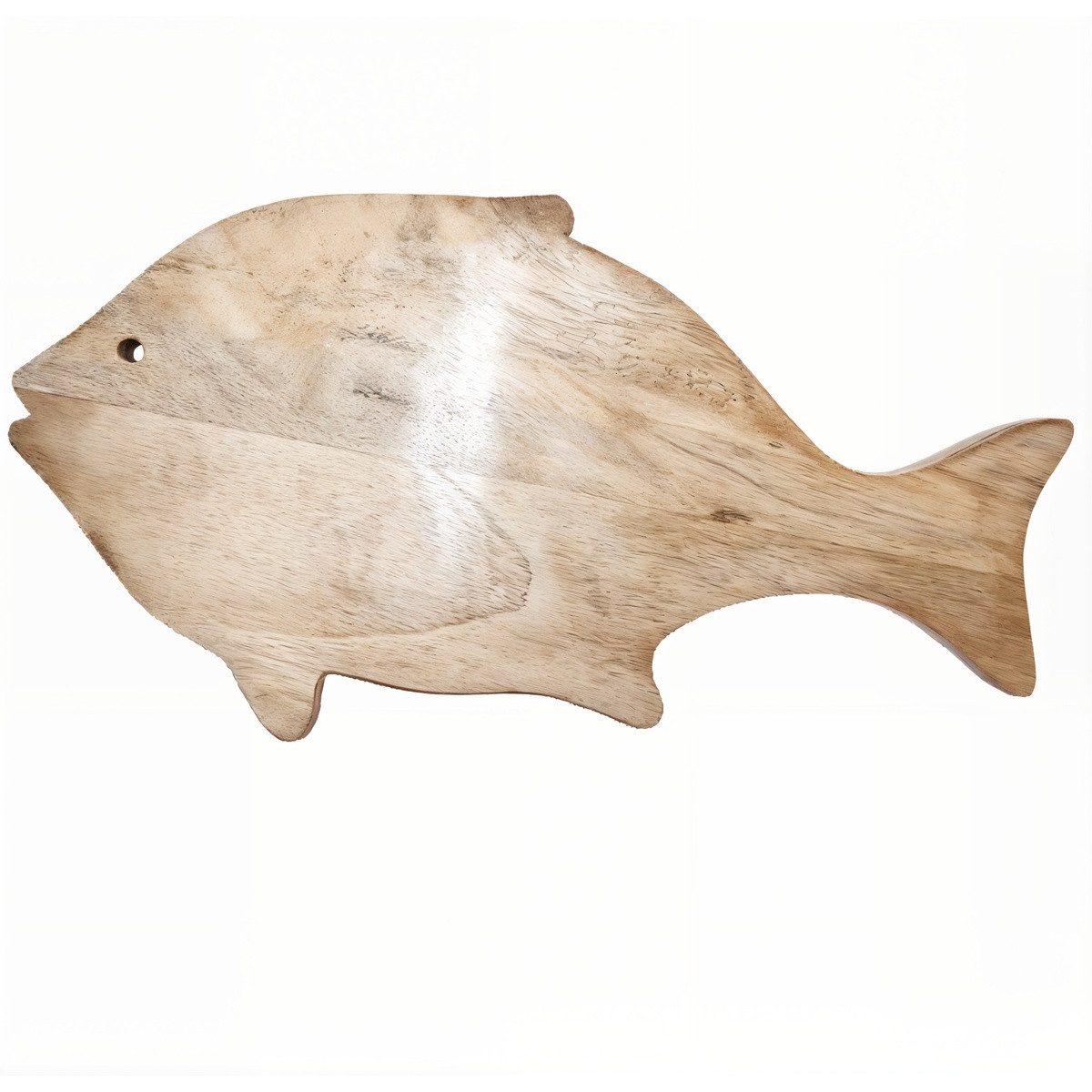 Antikas Wanddekoobjekt Schneide- und Servierbrett Fisch, Mangoholz natur, unbehandelt, L.38 – Bild 4 von 4