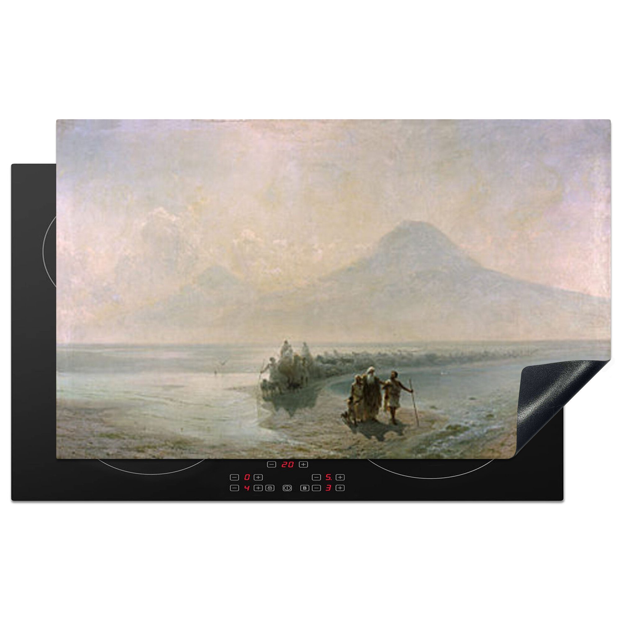 küche Abstieg Aivazovsky, Noahs Vinyl, (1 Ararat MuchoWow vom Gemälde 83x51 für Ceranfeldabdeckung, Arbeitsplatte cm, - Ivan Herdblende-/Abdeckplatte von tlg),