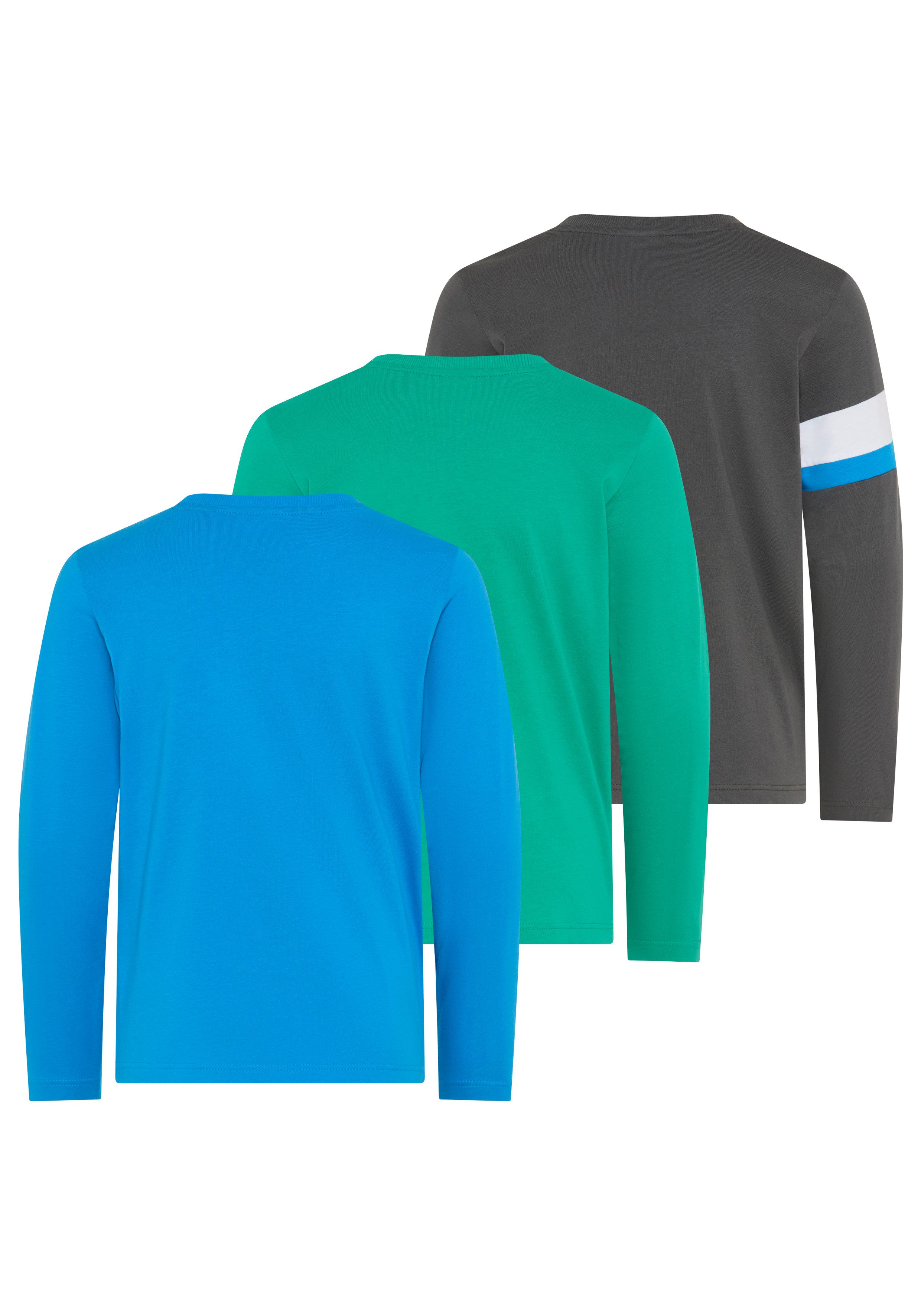 Scout Langarmshirt 3er Packung Shirt mit Kontrast-Einsätzen (Packung, 3) Hüftlange Schnittform, Langarm, modischer Stil. € 36,99, (€ 12,33 pro 1 Stk).