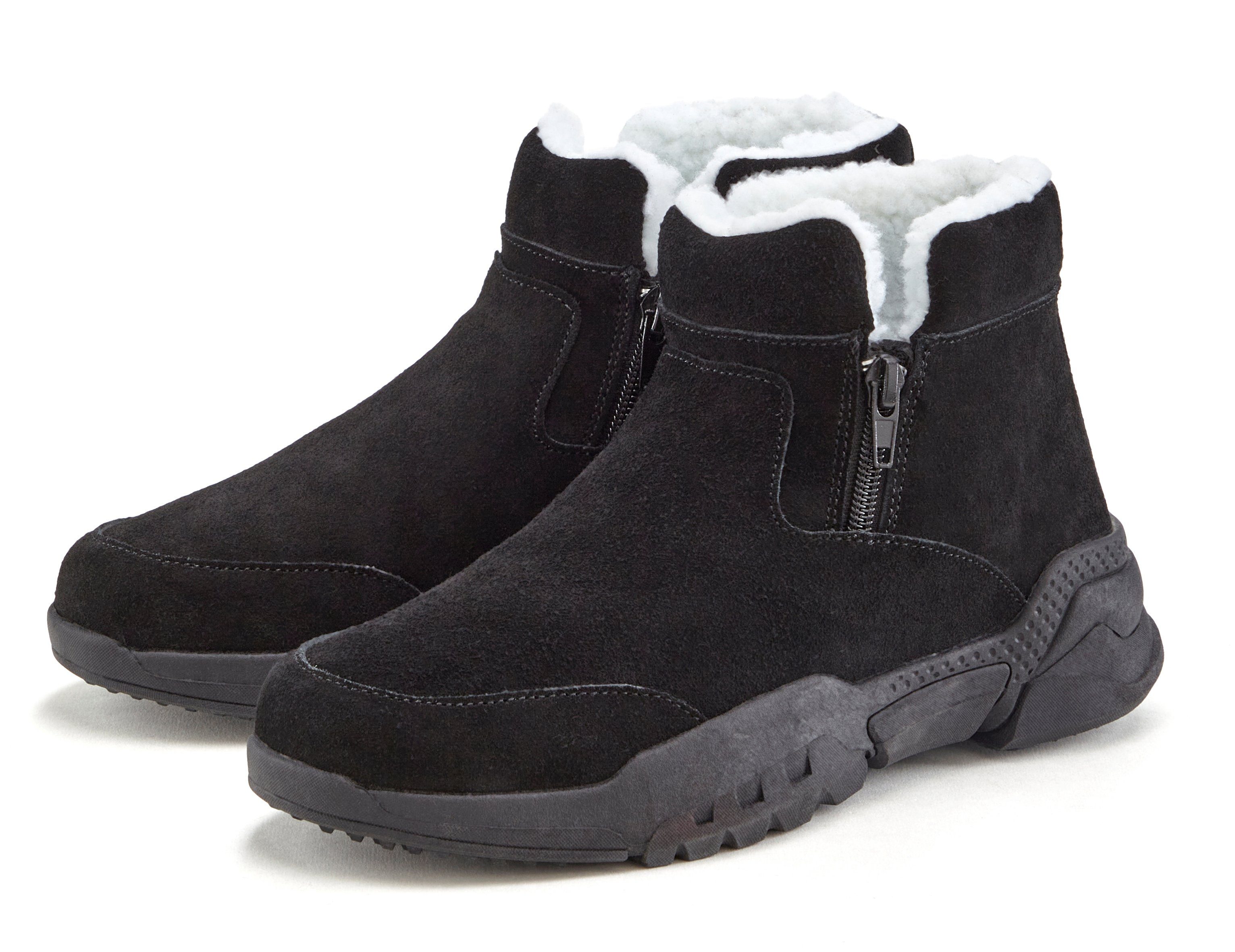 Vivance Stiefelette aus Veloursleder und mit Warmfutter, Winterstiefel, Sti günstig online kaufen