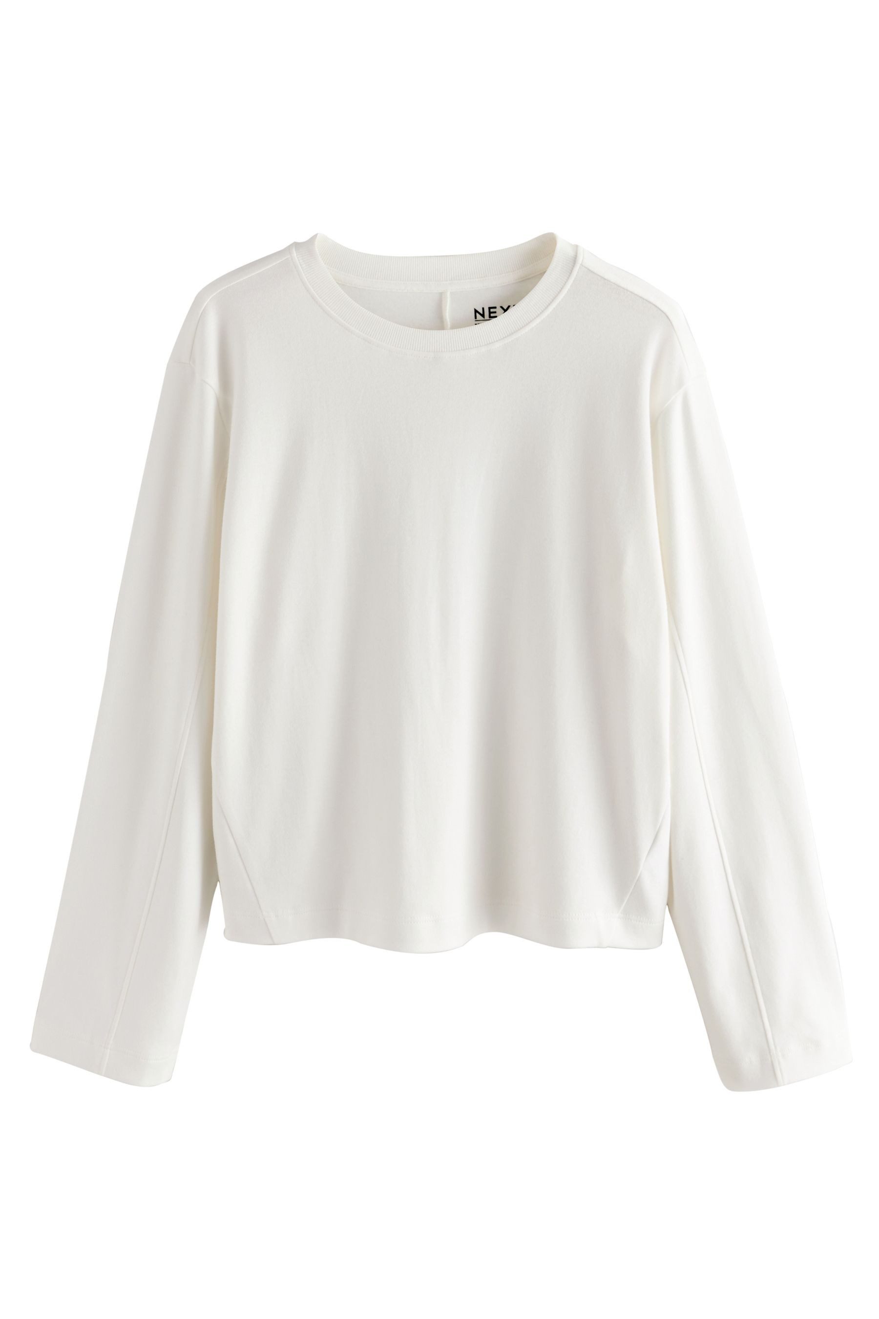 T-Shirt Interlock Langarmshirt mit Rundhalsausschnitt