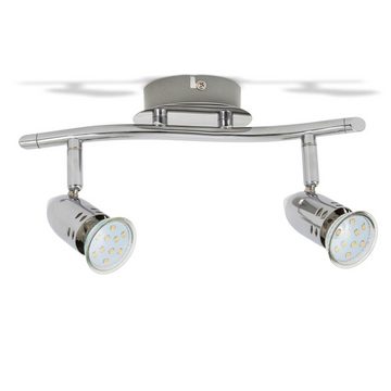 B.K.Licht Deckenleuchte LED Deckenlampe 4x 3W GU10 Chrom - BKL1149, Leuchtmittel wechselbar, Warmweiß, Wohnzimmerlampe Deckenstrahler Deckenspot 4-flammig Spotleuchte