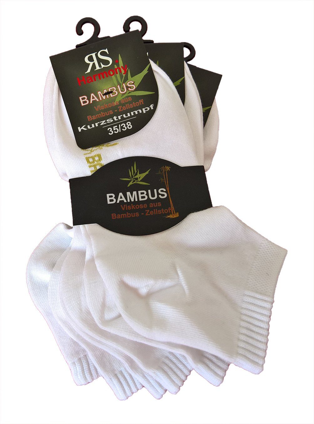 Riese Strümpfe Kurzsocken Kurzschaftsocke BAMBUS weiß-43-46 (3-Paar) aus Bambus Viskose