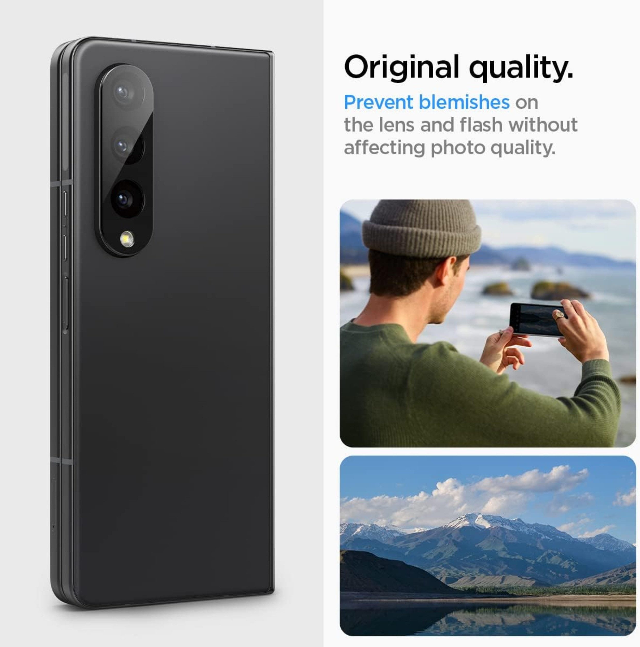 Baker Displayschutzglas 2 Stück Kameraschutz Samsung Galaxy für Z Fold 3, Z Fold 4, Z Fold 5, (2 Pack)