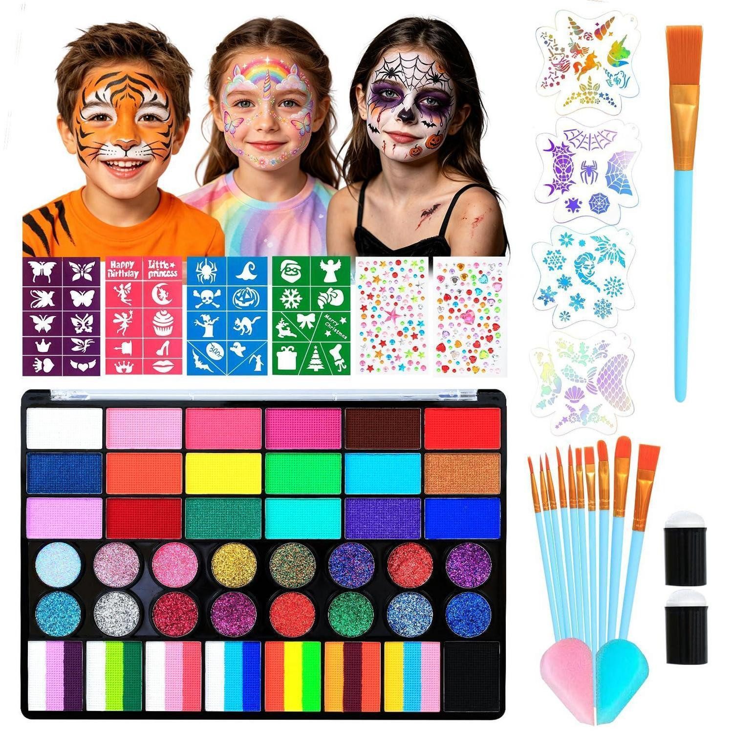 LuxusKollektion Theater Schminkpalette Kinderschminke Set 42 Farben Wasserbasis